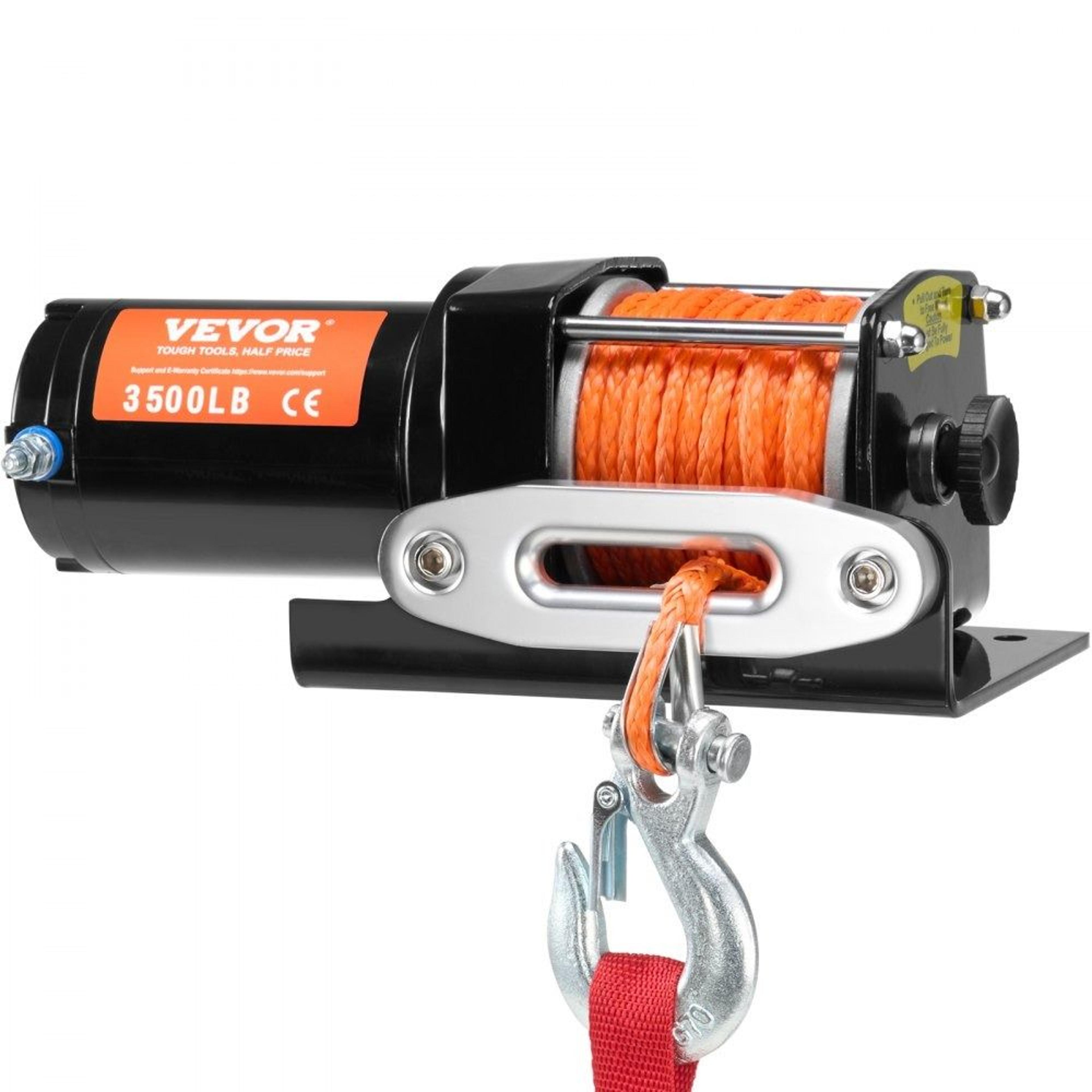 3500 Lb Electric Winch 12V DC ATV UTV Recovery Winch With Synthetic Rope Wired Remote 7