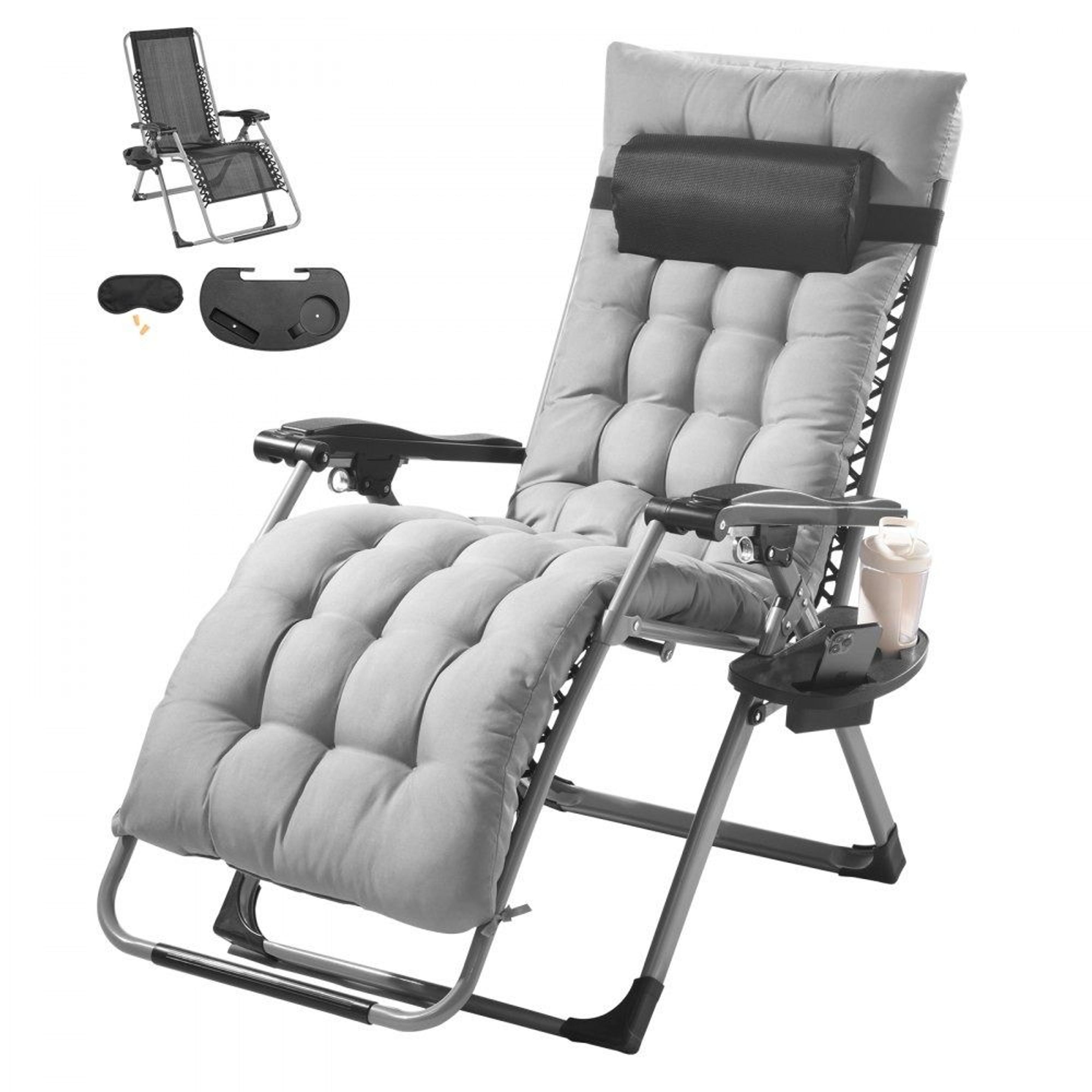 zero gravity chair 26 inch recliner lounge chair with cushion headrest footrest and cupholder