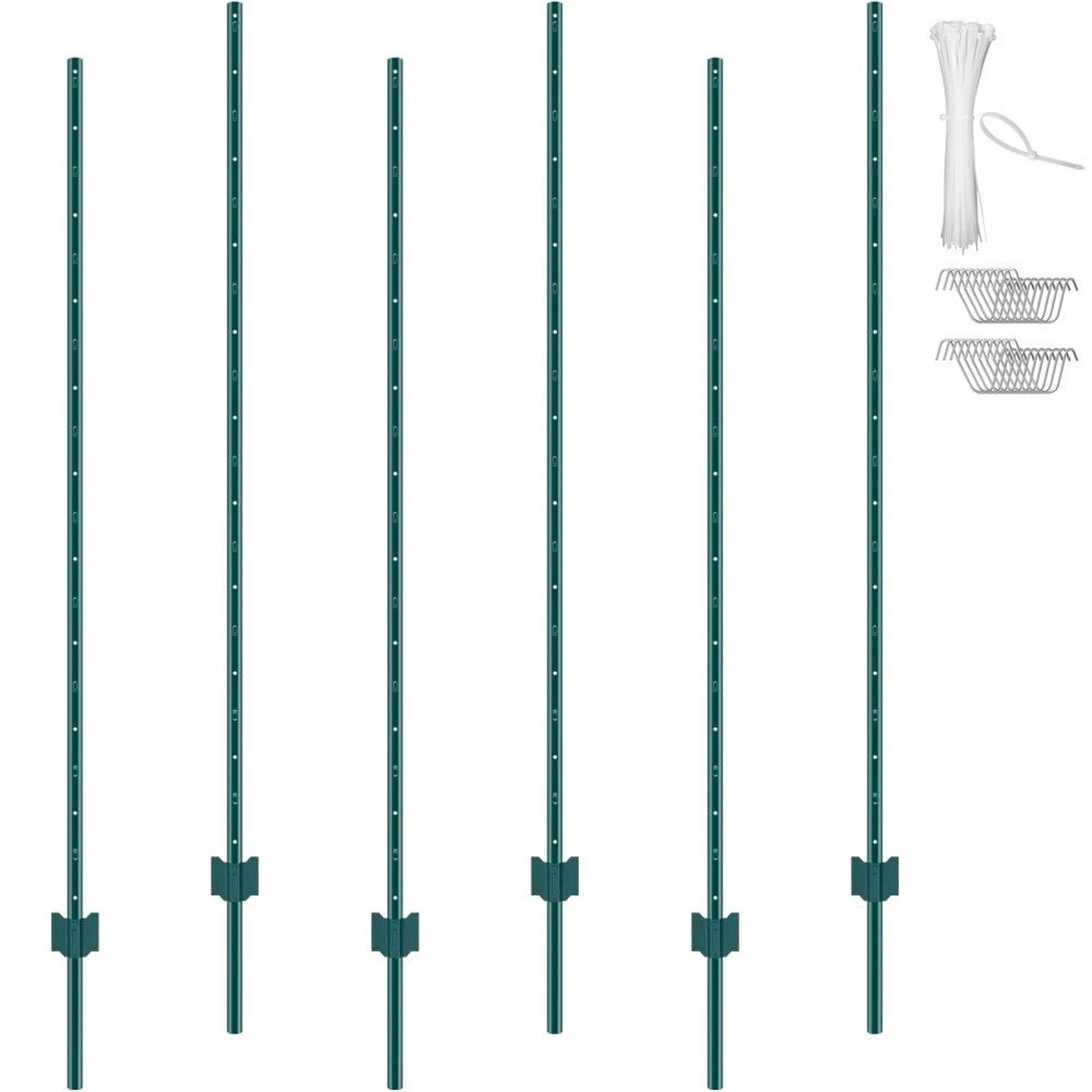 6 feet u channel metal fence posts 6 pack heavy duty steel stakes for garden yard farm wire fencing