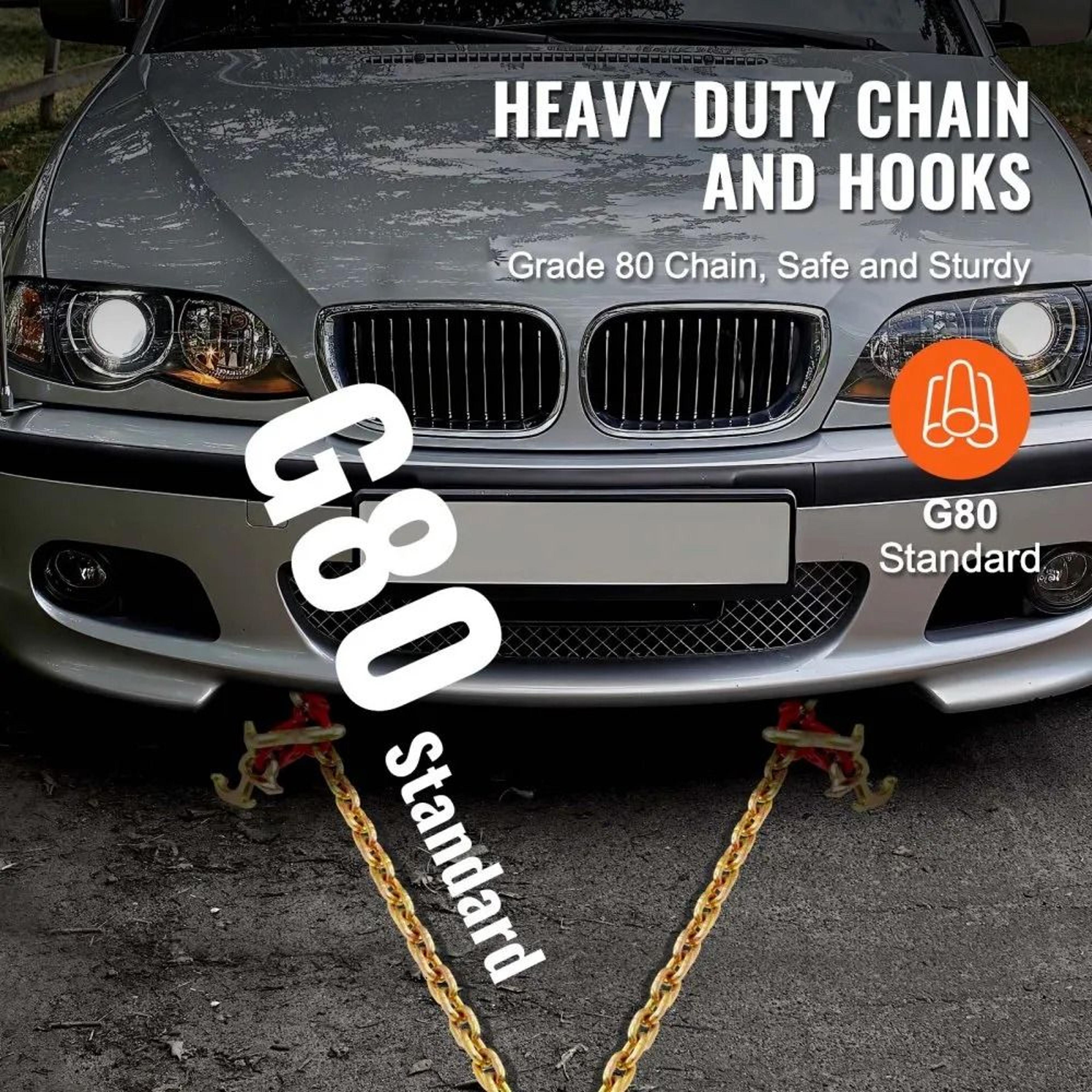 G80 V Bridle Chain 516 In X 3 Ft Tow Chain Bridle With R T J And Grab Hooks 3