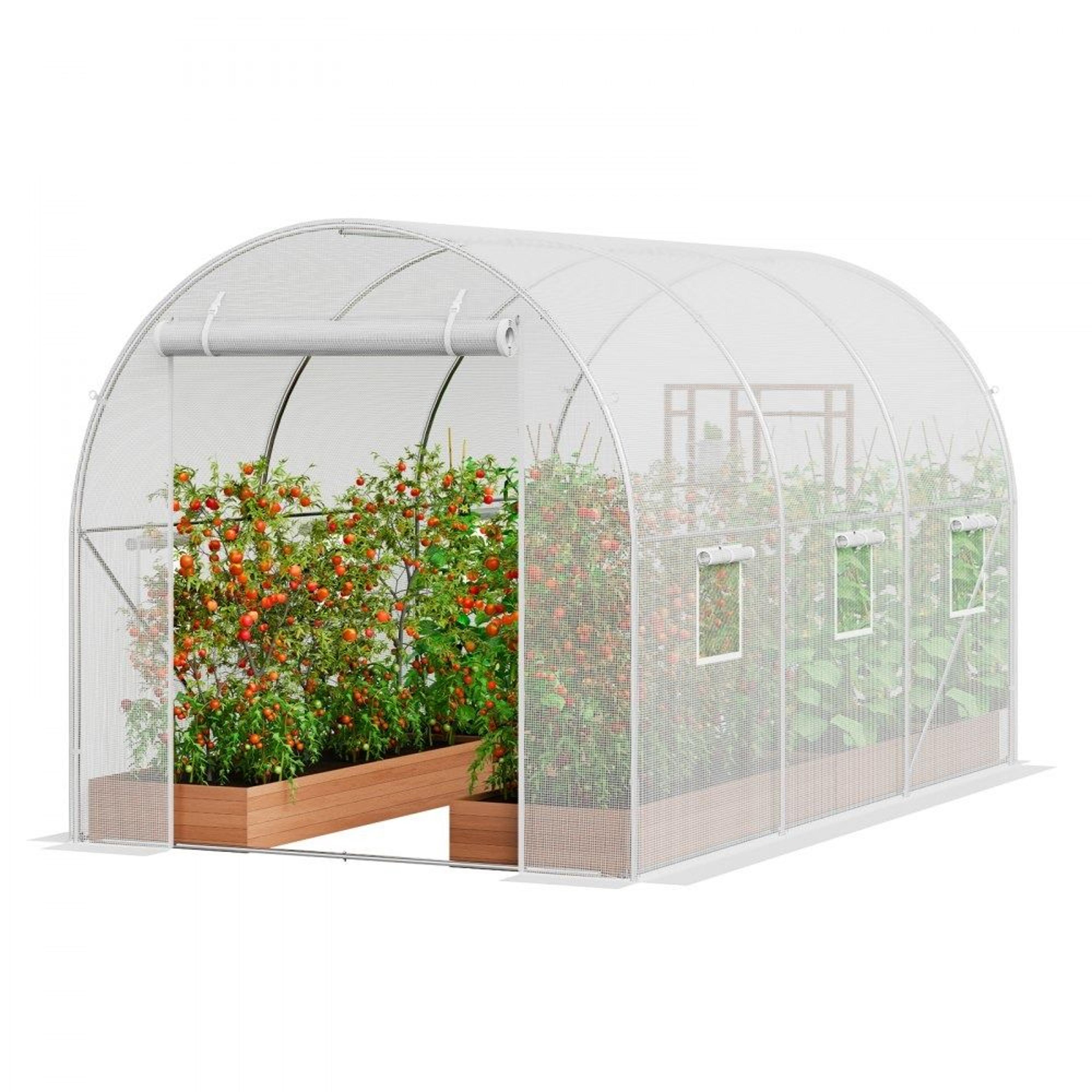 walk in tunnel greenhouse 9.6x6.4x6.2 ft galvanized frame hoop house with pe cover