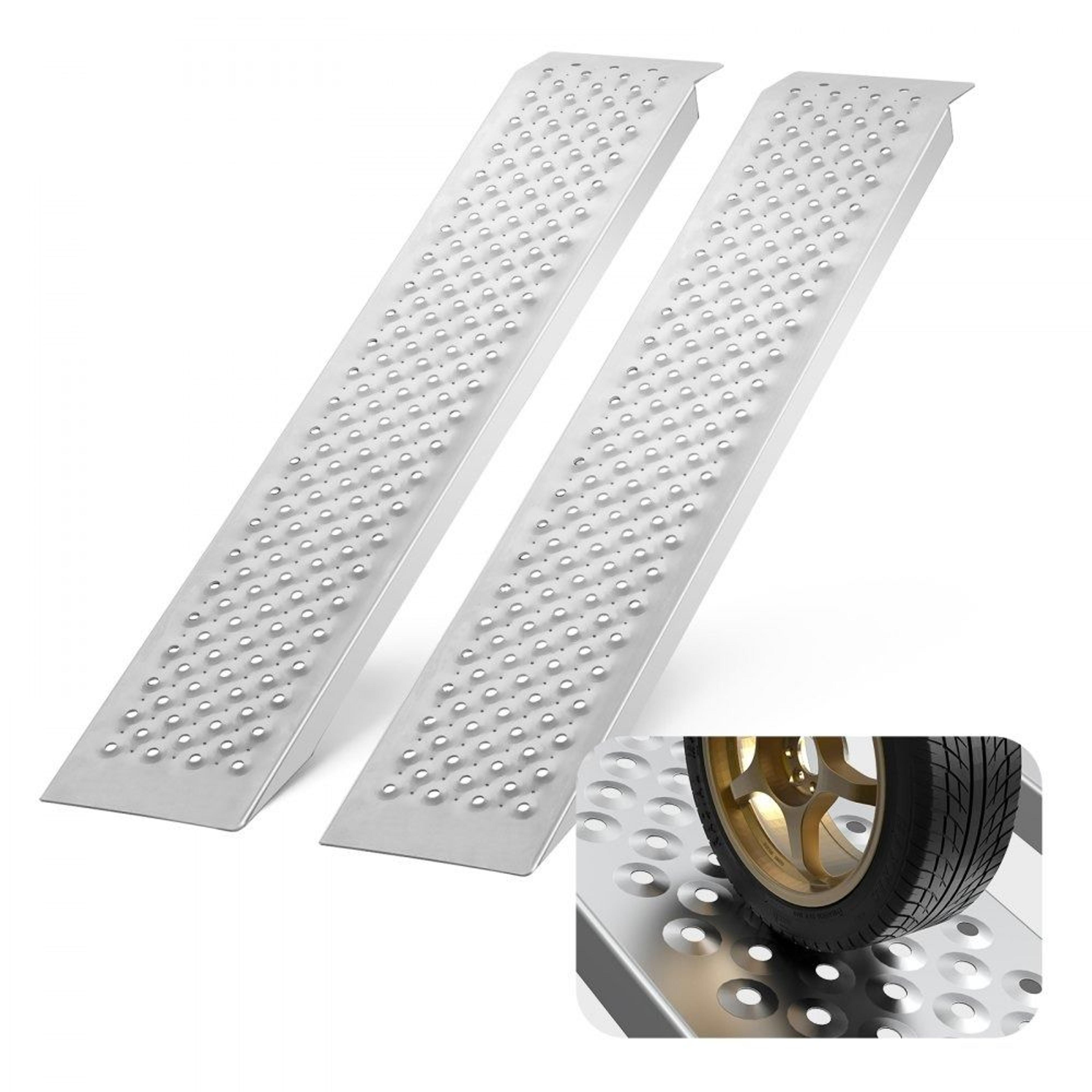 portable aluminum loading ramps 2 pcs 47.2 x 8.5 in anti slip shed ramps