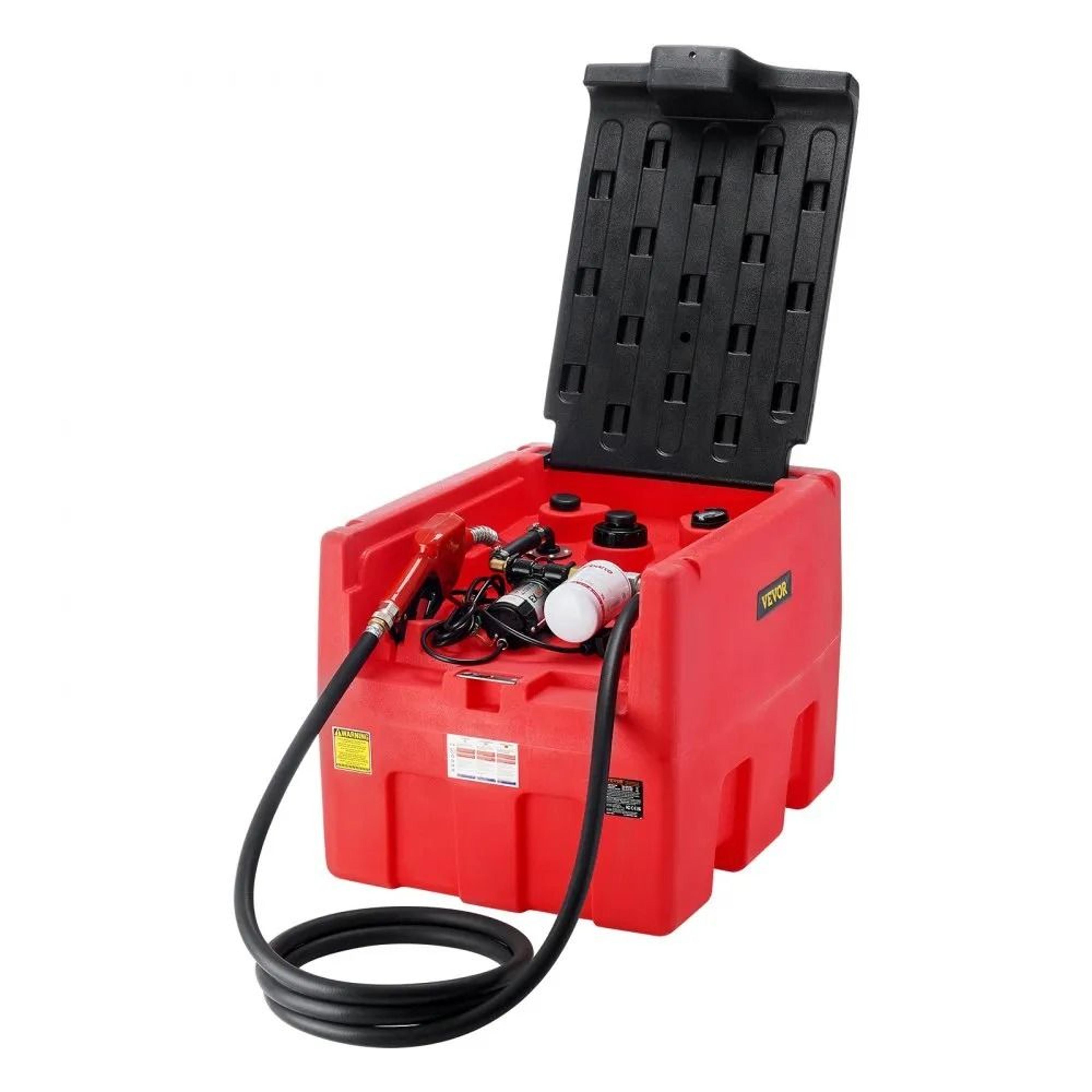 portable diesel fuel tank 48 gallon with 12v transfer pump and automatic nozzle
