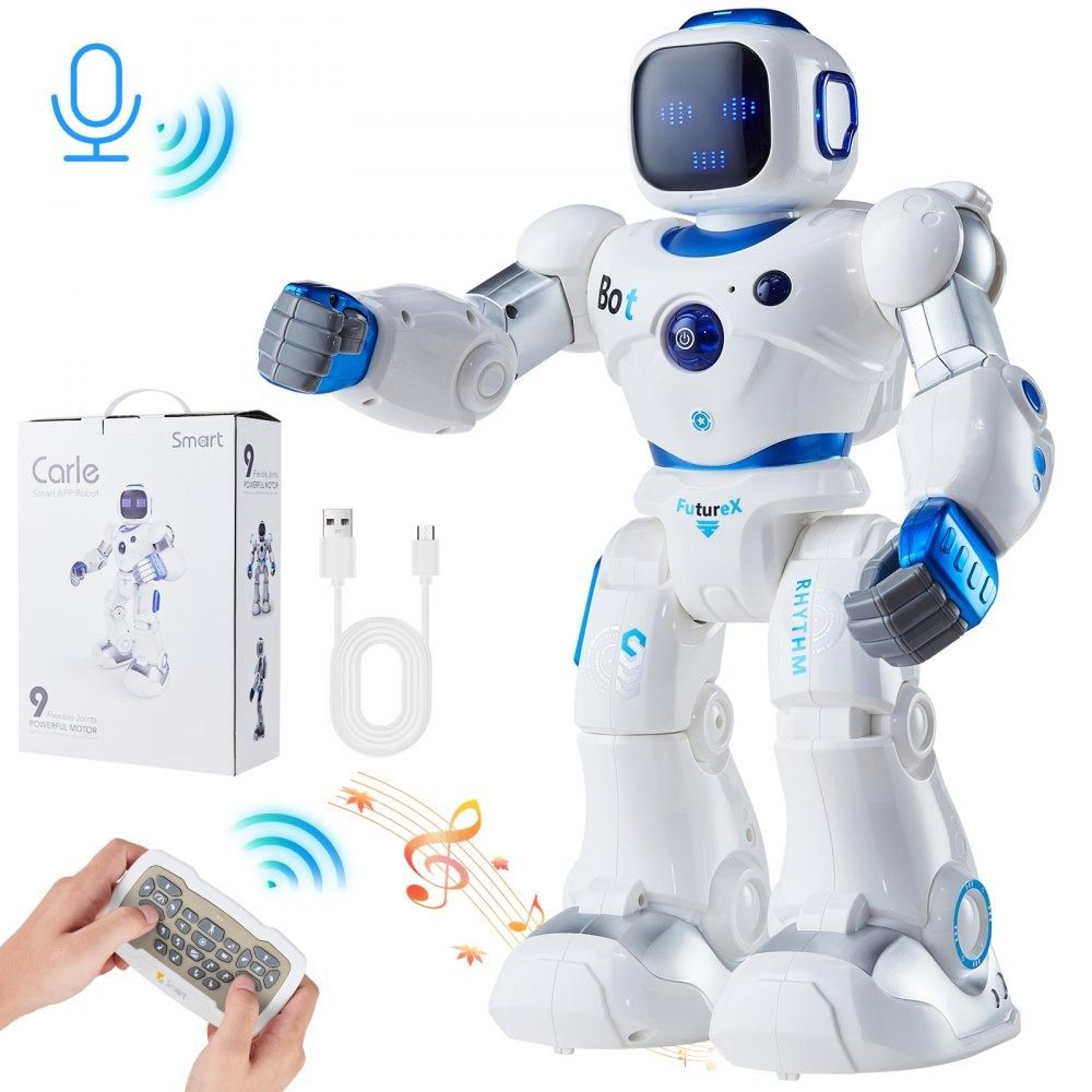rc robot toy for kids programmable smart robot with remote app voice and touch control