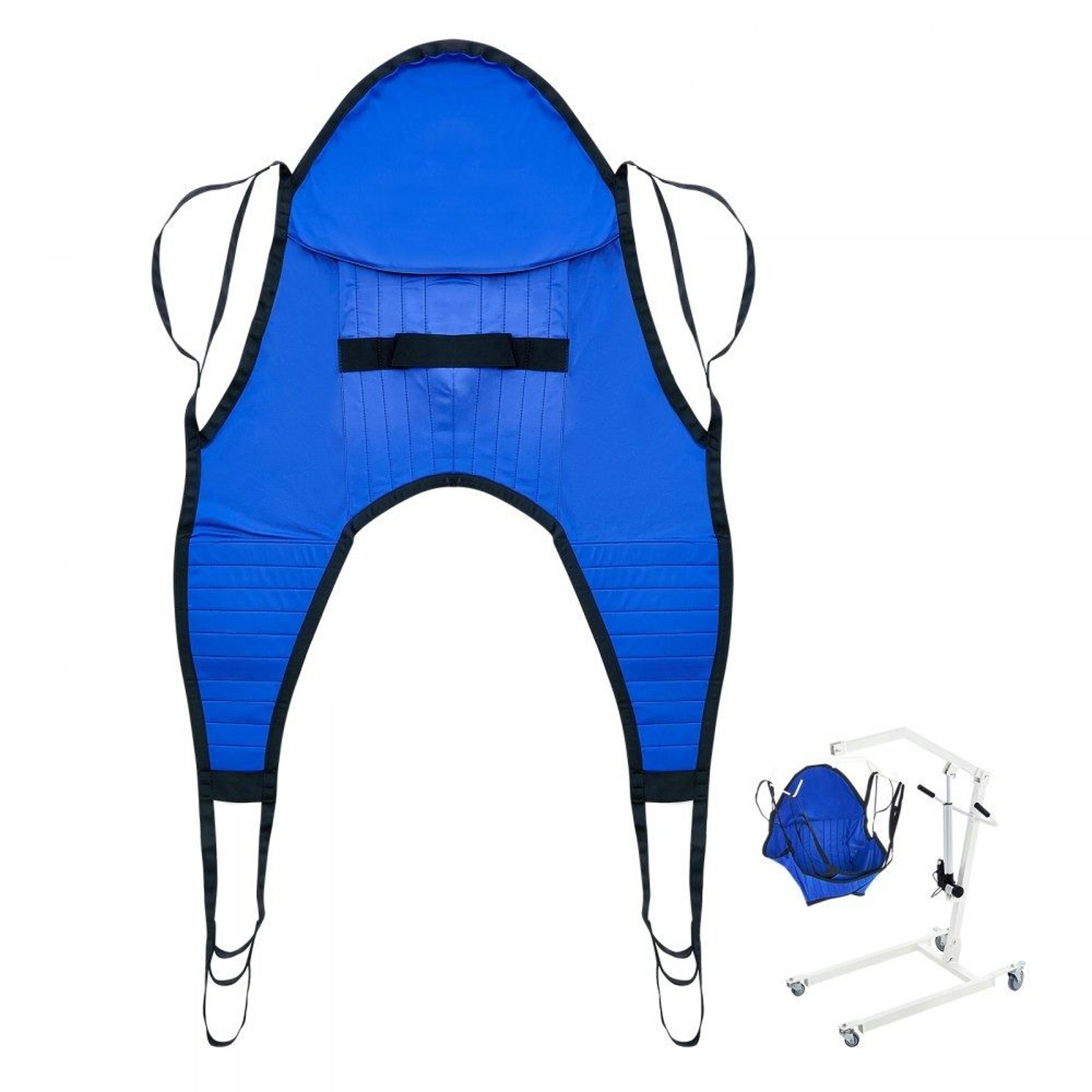 patient lift u sling with head support divided leg transfer sling medium size 600 lbs capacity