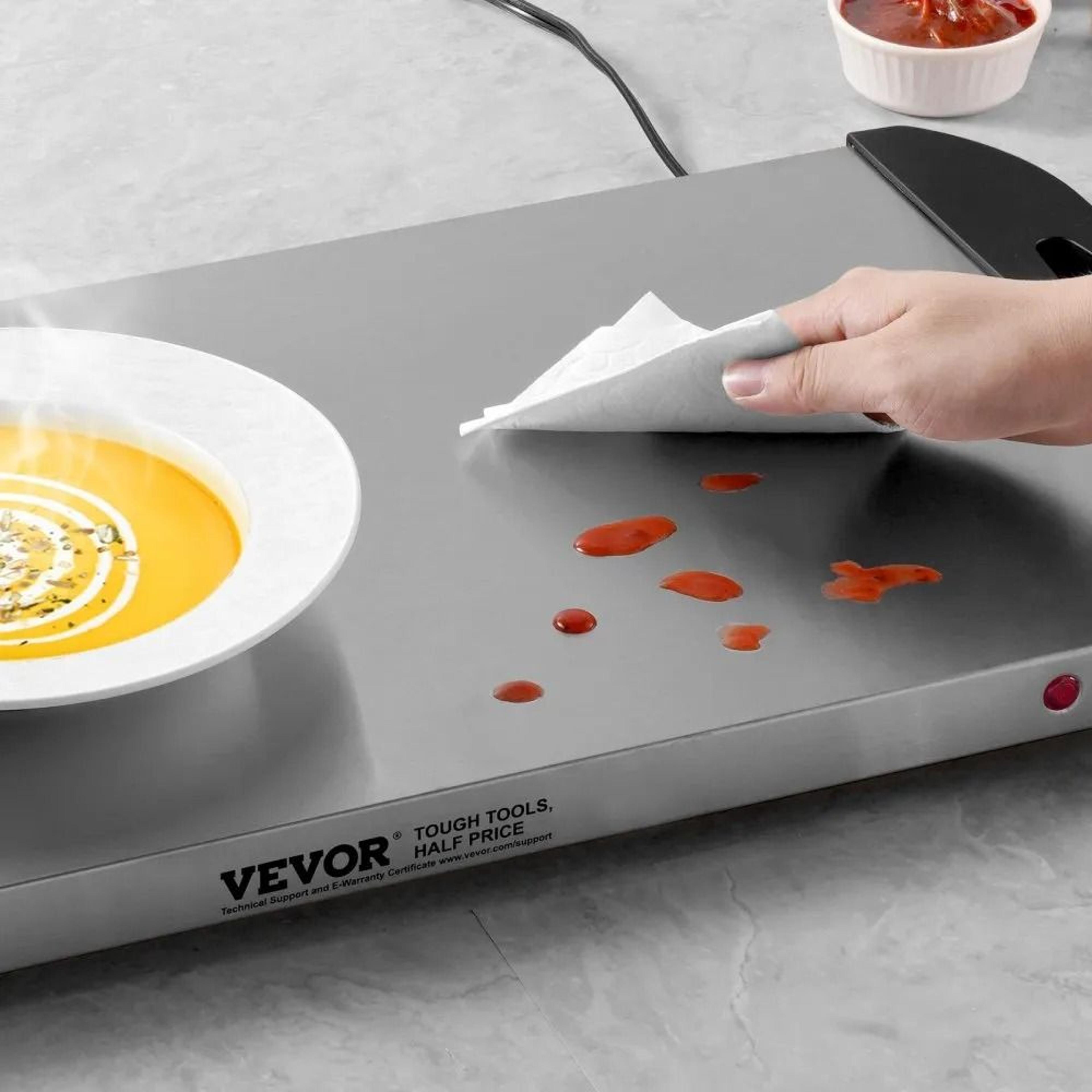 Electric Warming Tray With Adjustable Temperature Control And Stainless Steel Surface 6