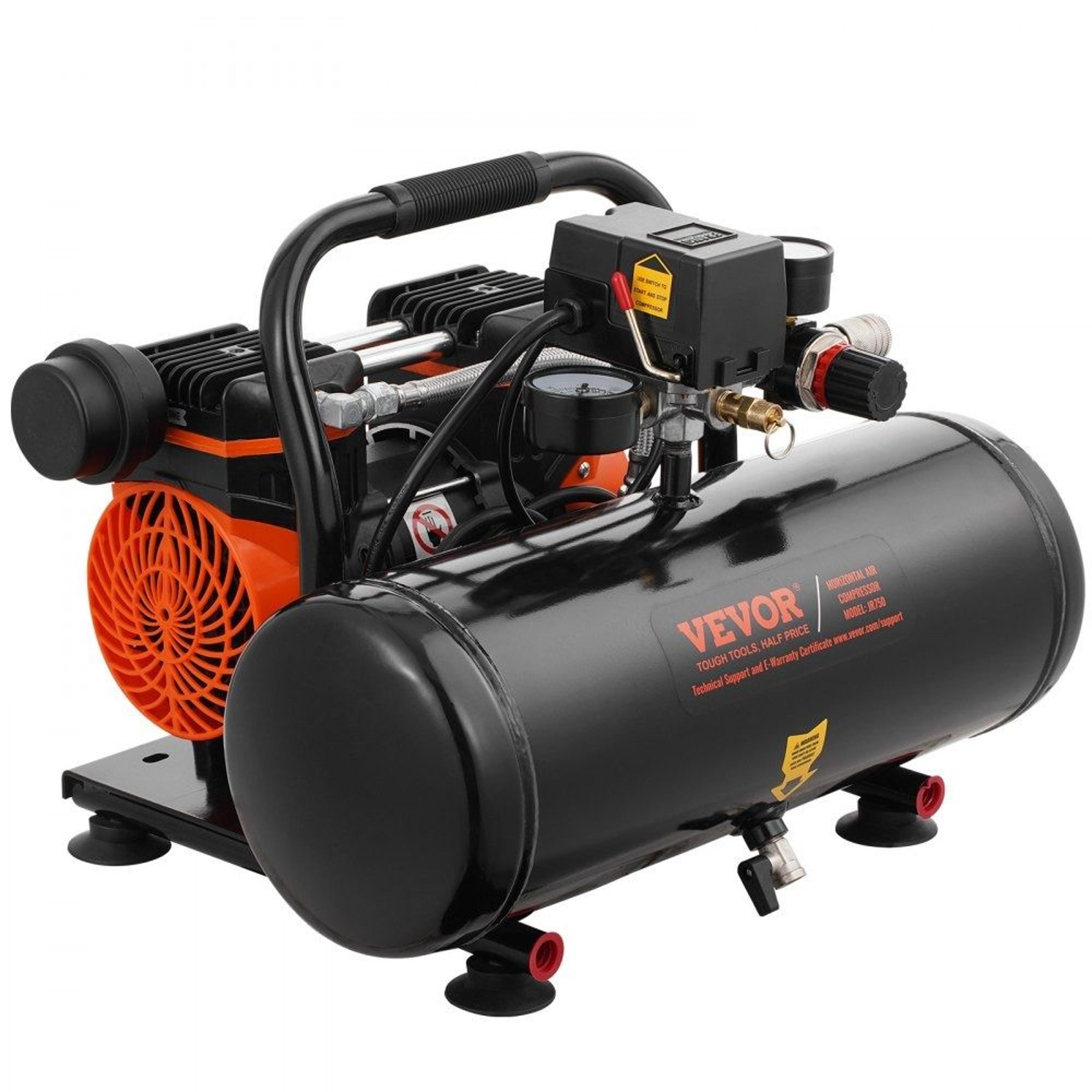 2 gallon portable oil free air compressor 1hp 120 psi for tire inflation and auto repair