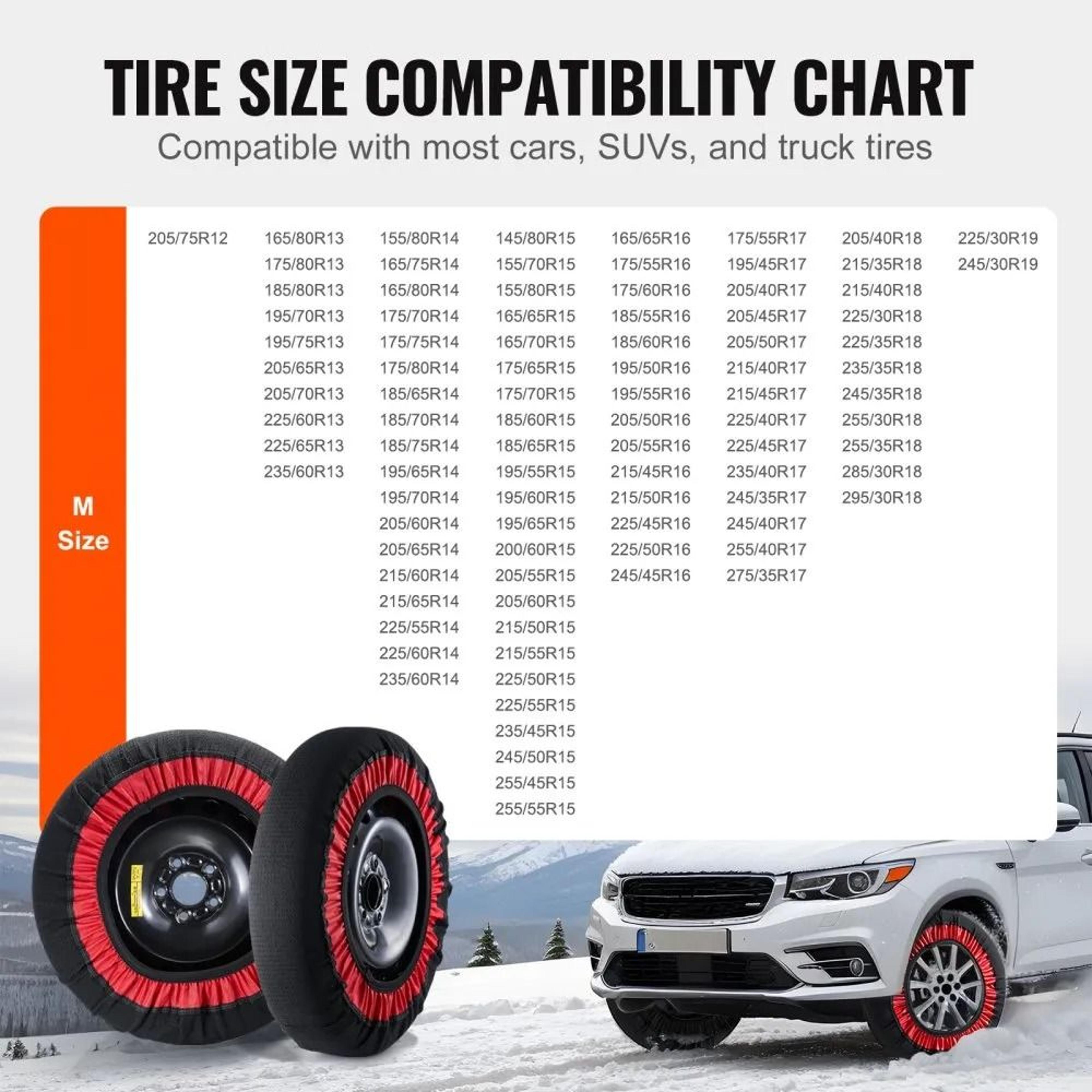 Thickened Snow Tire Socks Polyester Traction Covers With Elastic Straps Extra Large Pack Of 2 6