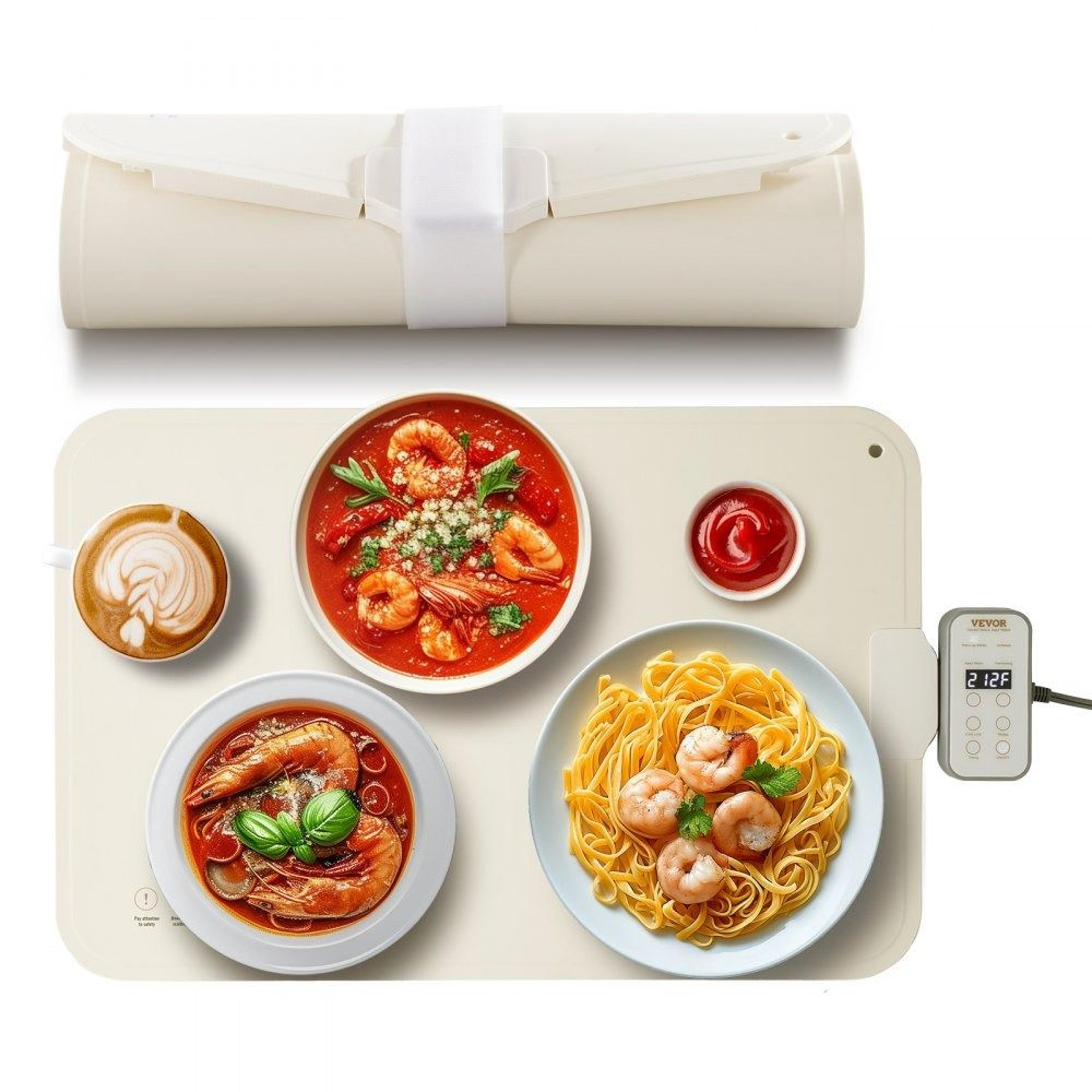 electric warming tray rollable silicone food warming mat with 4 temperature settings