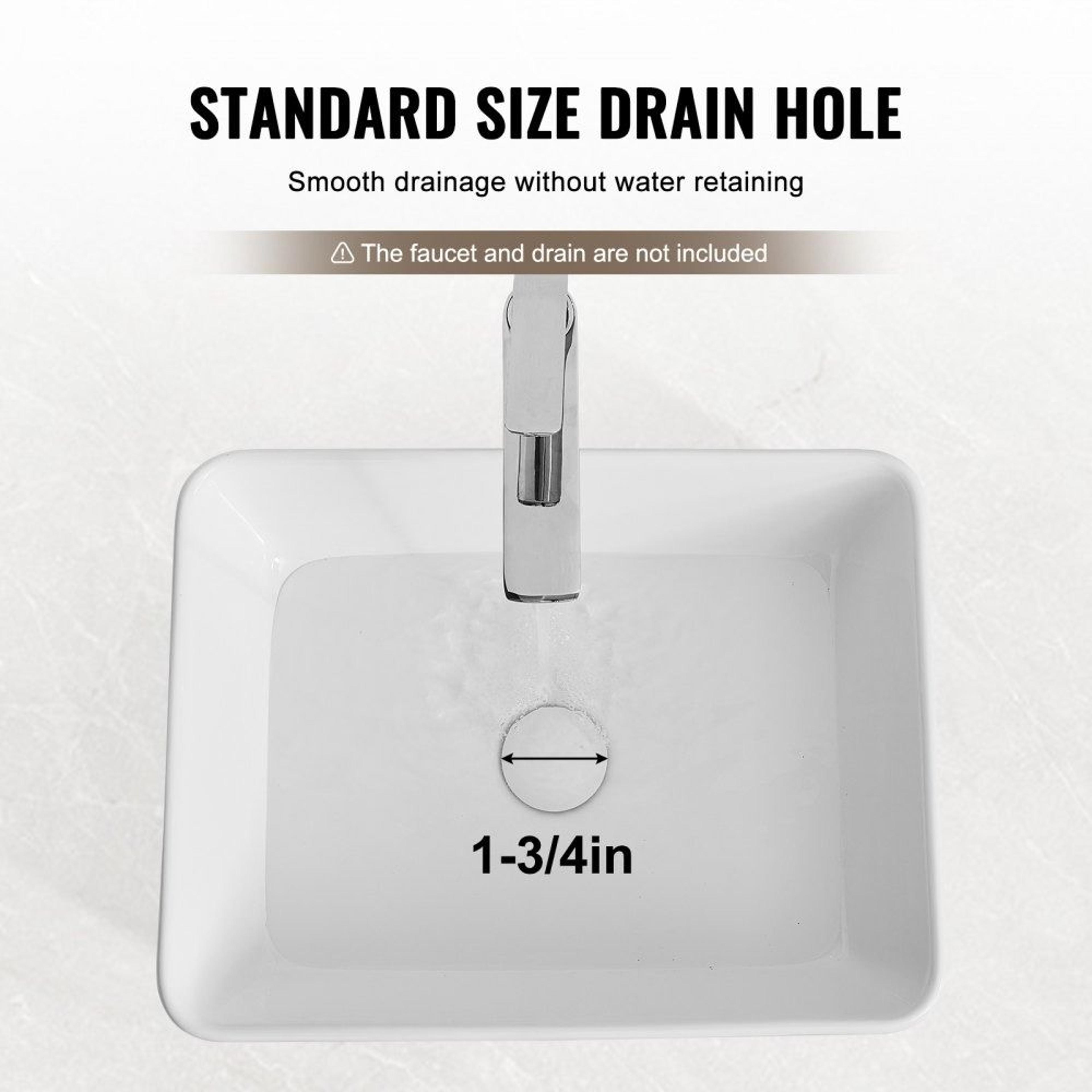 Rectangle Vessel Sink 19 Inch Ceramic Bathroom Sink Countertop White Above Counter Basin 2