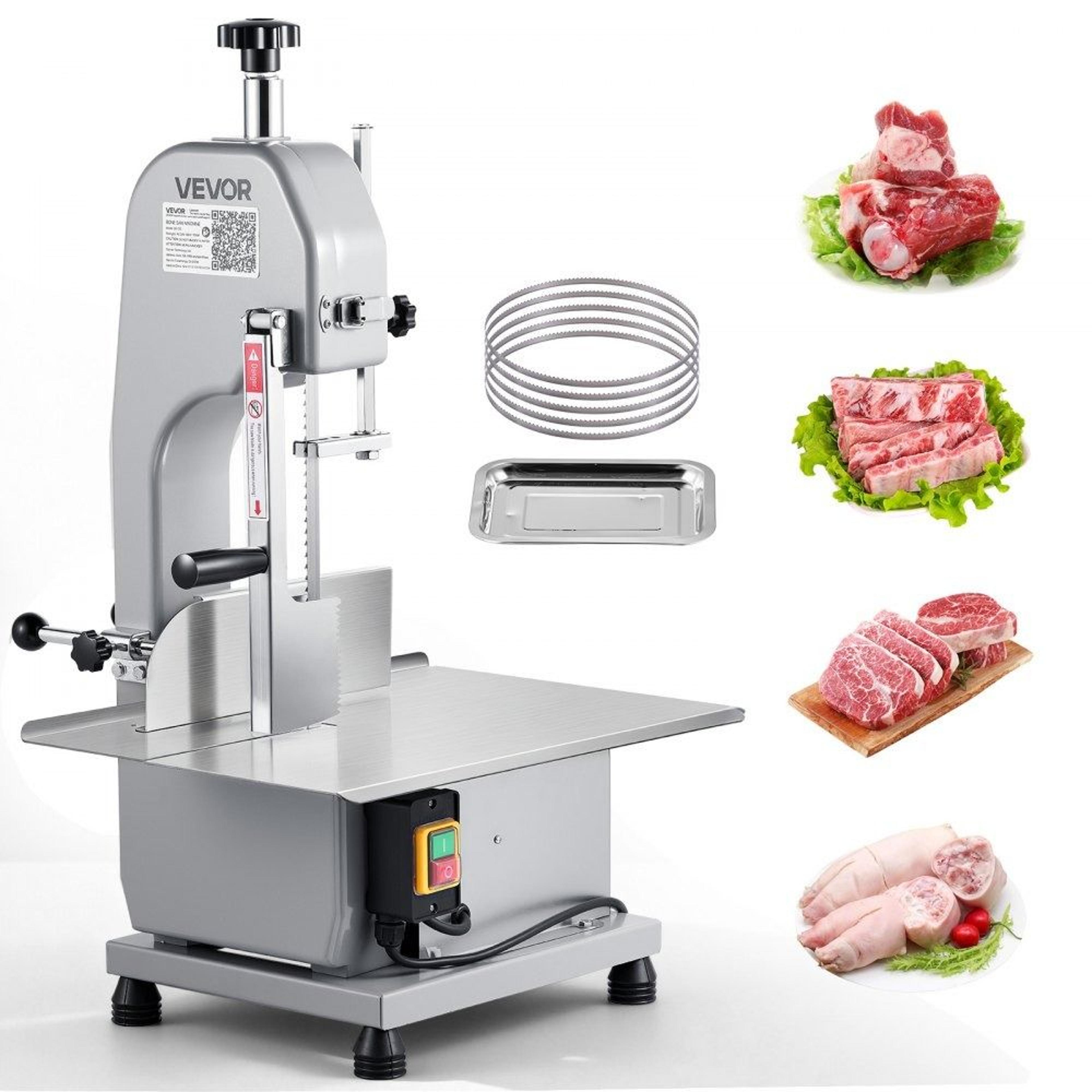 commercial electric meat bandsaw 650w stainless steel frozen meat bone cutting machine