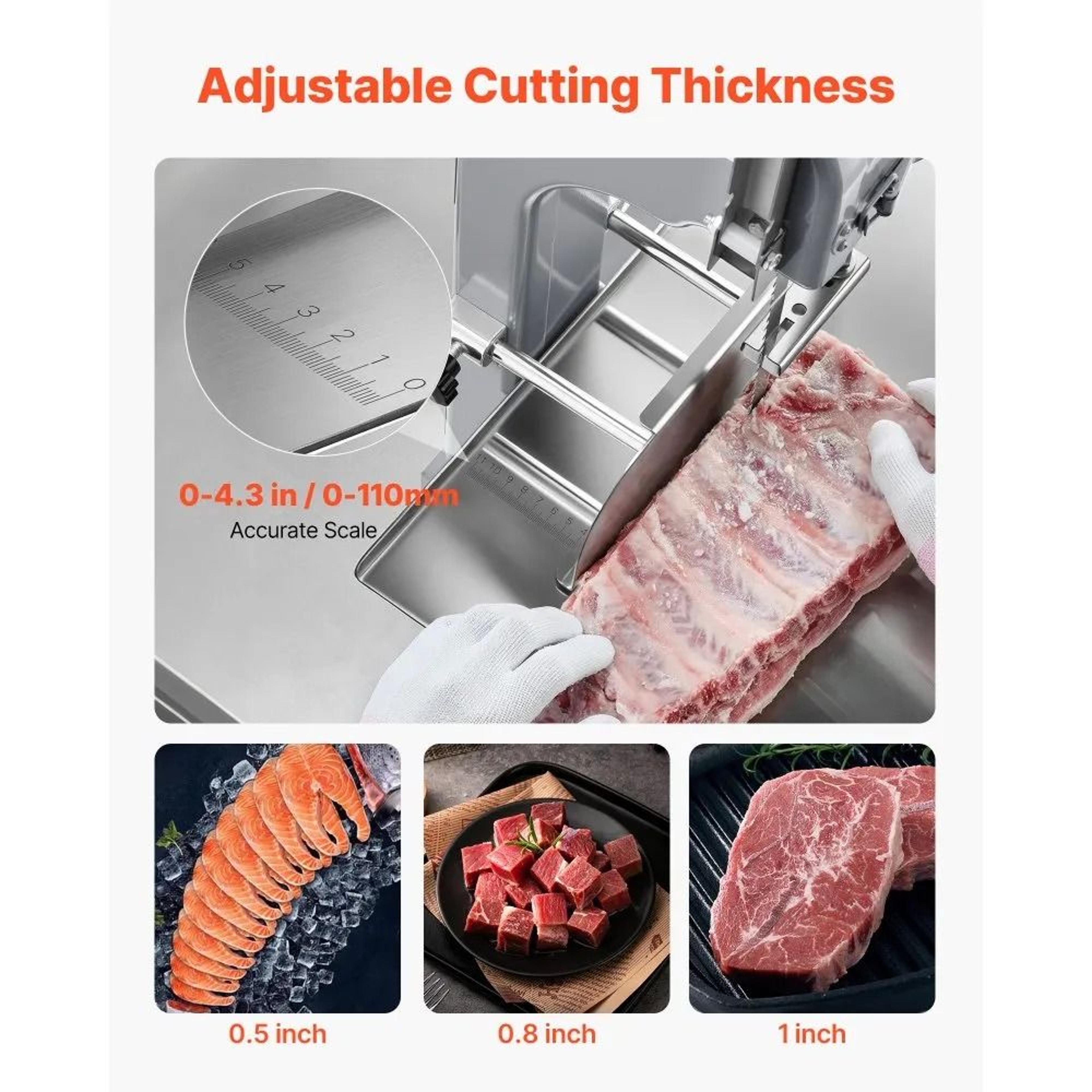 Commercial Electric Meat Bandsaw 650W Stainless Steel Frozen Meat Bone Cutting Machine 3