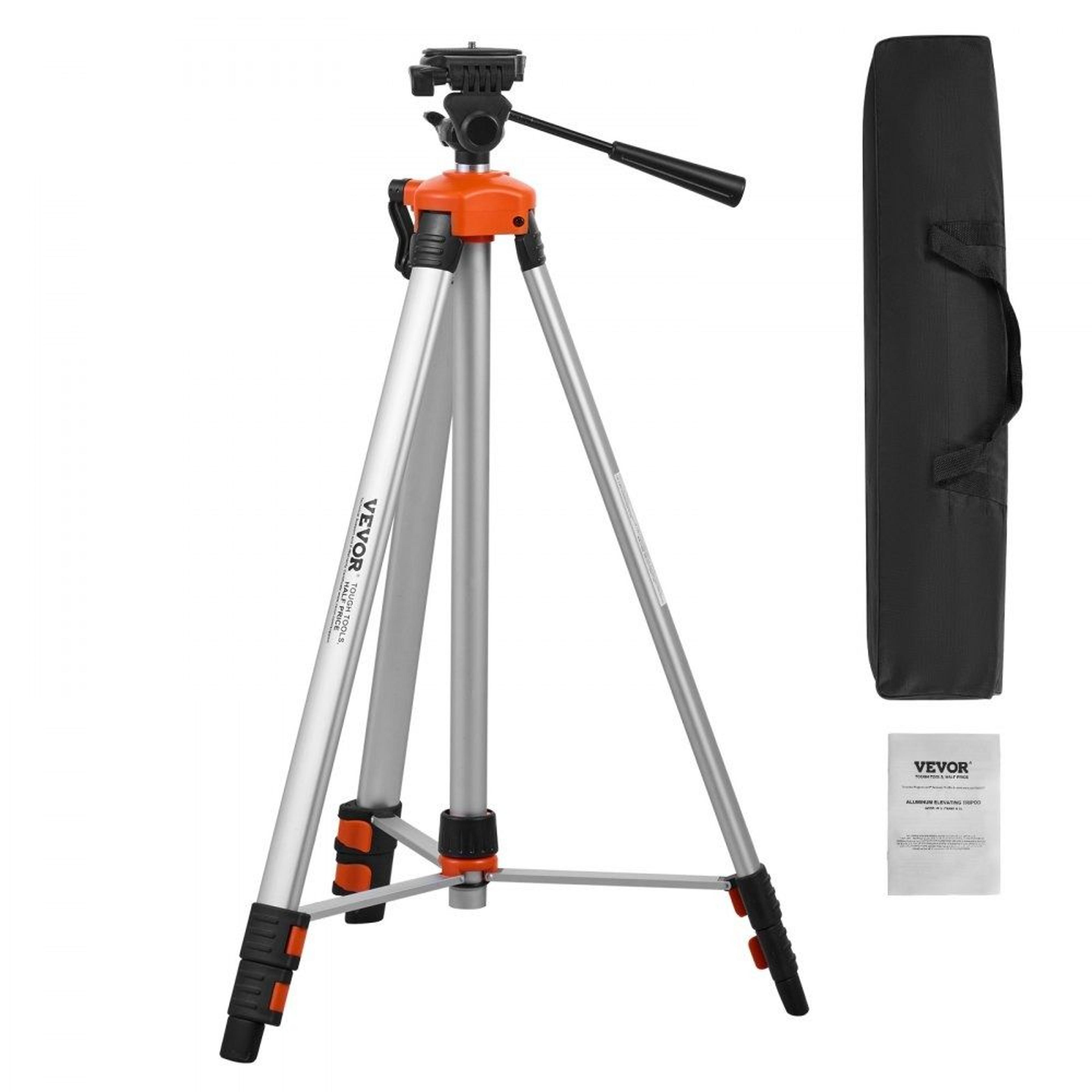 laser level tripod stand with 1/4 x 20 thread mount adjustable height and integrated bubble level