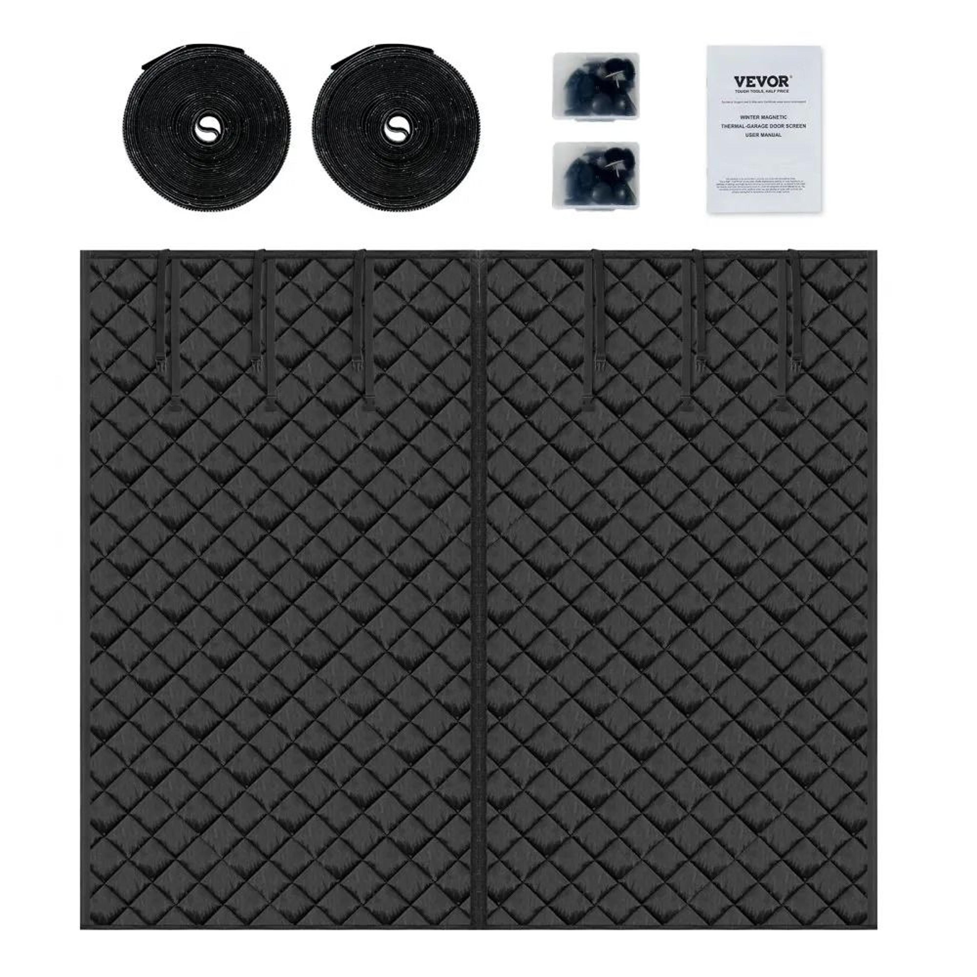 garage door screen insulation curtain 10x8 ft magnetic thermal door cover with 300d oxford fabric weighted bottom