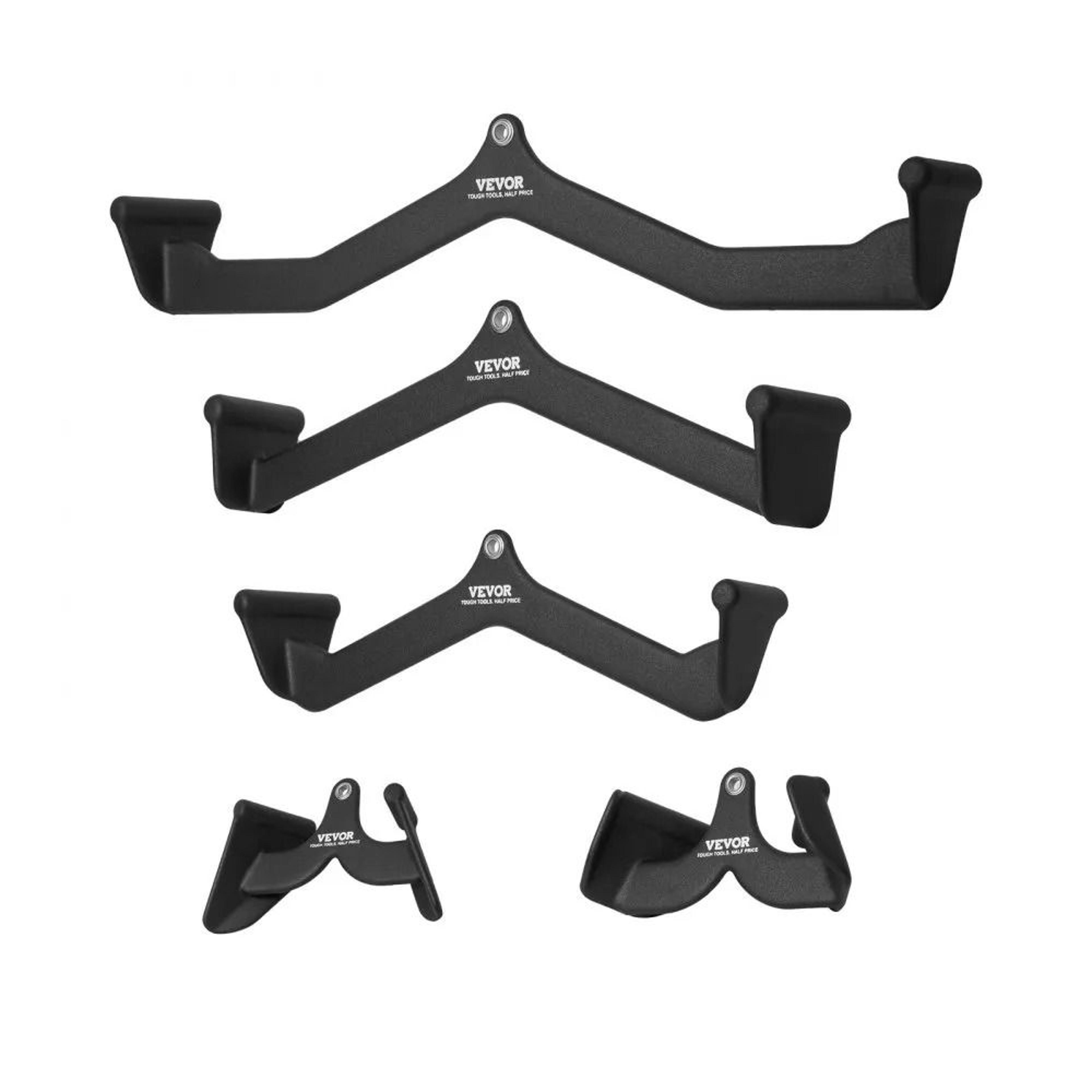 lat pulldown attachments cable machine handles set solid steel strength training grips