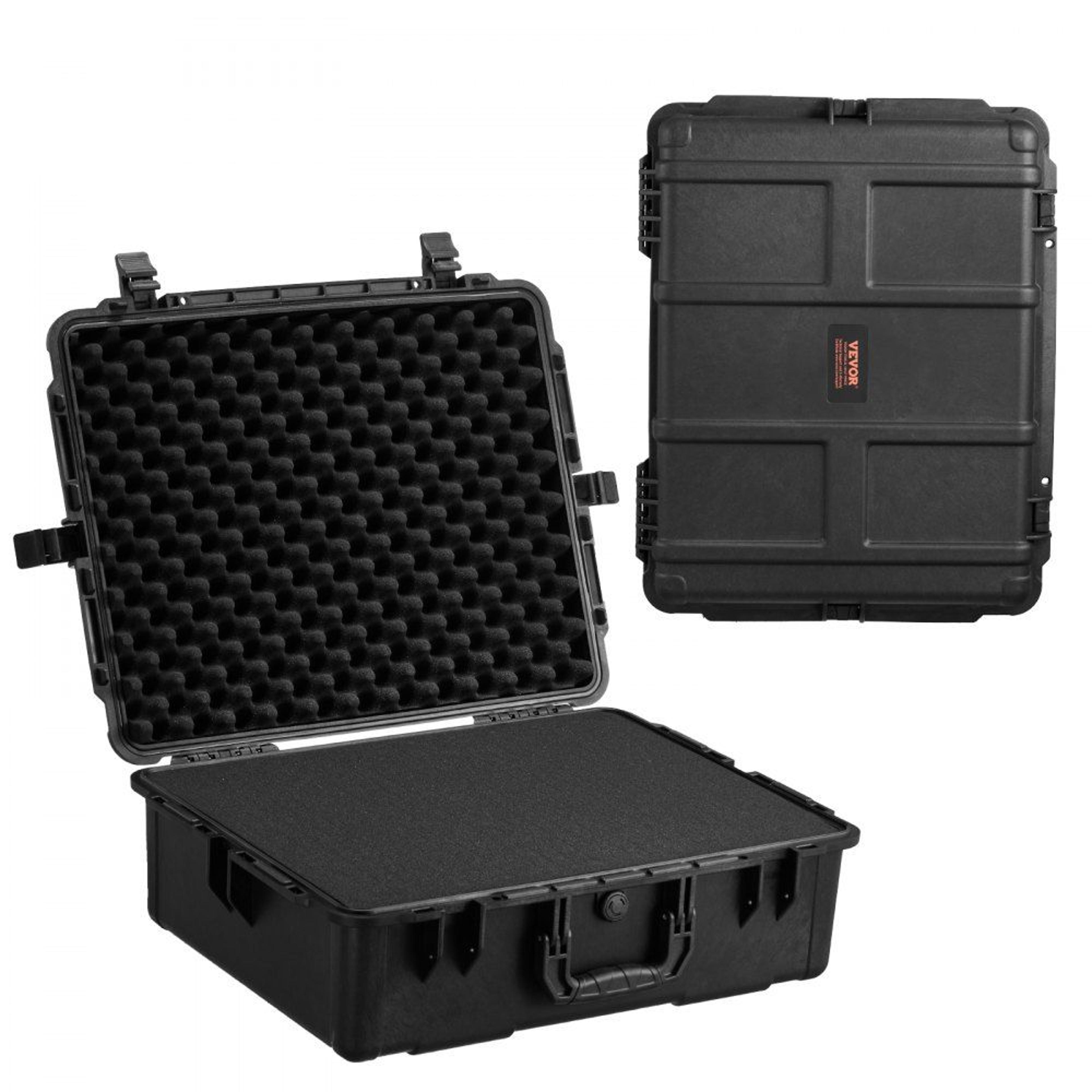 weatherproof hard case protective dry box with pre cut foam and retractable handle