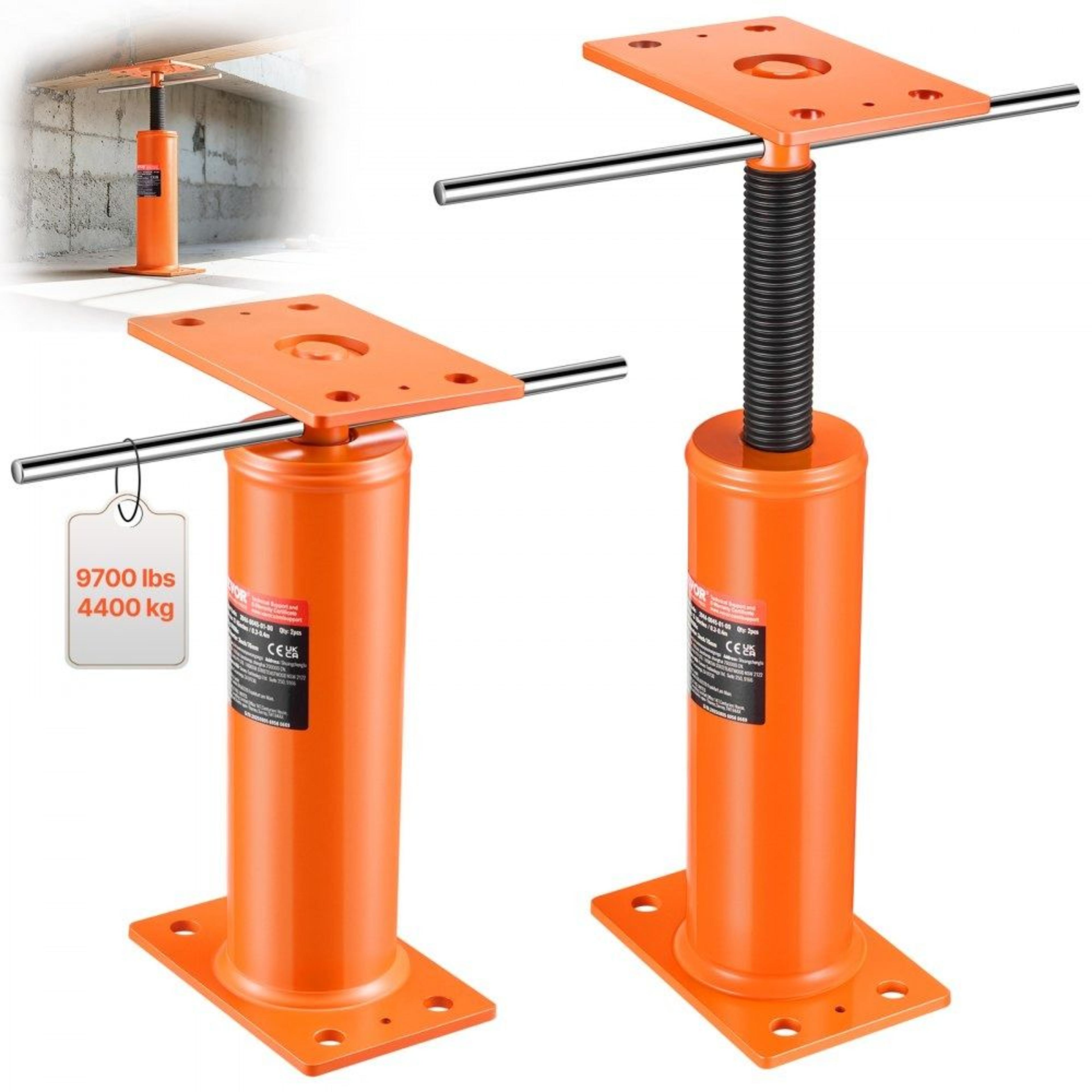 adjustable house floor jacks heavy duty steel support posts 12 to 16 inch 2 pack