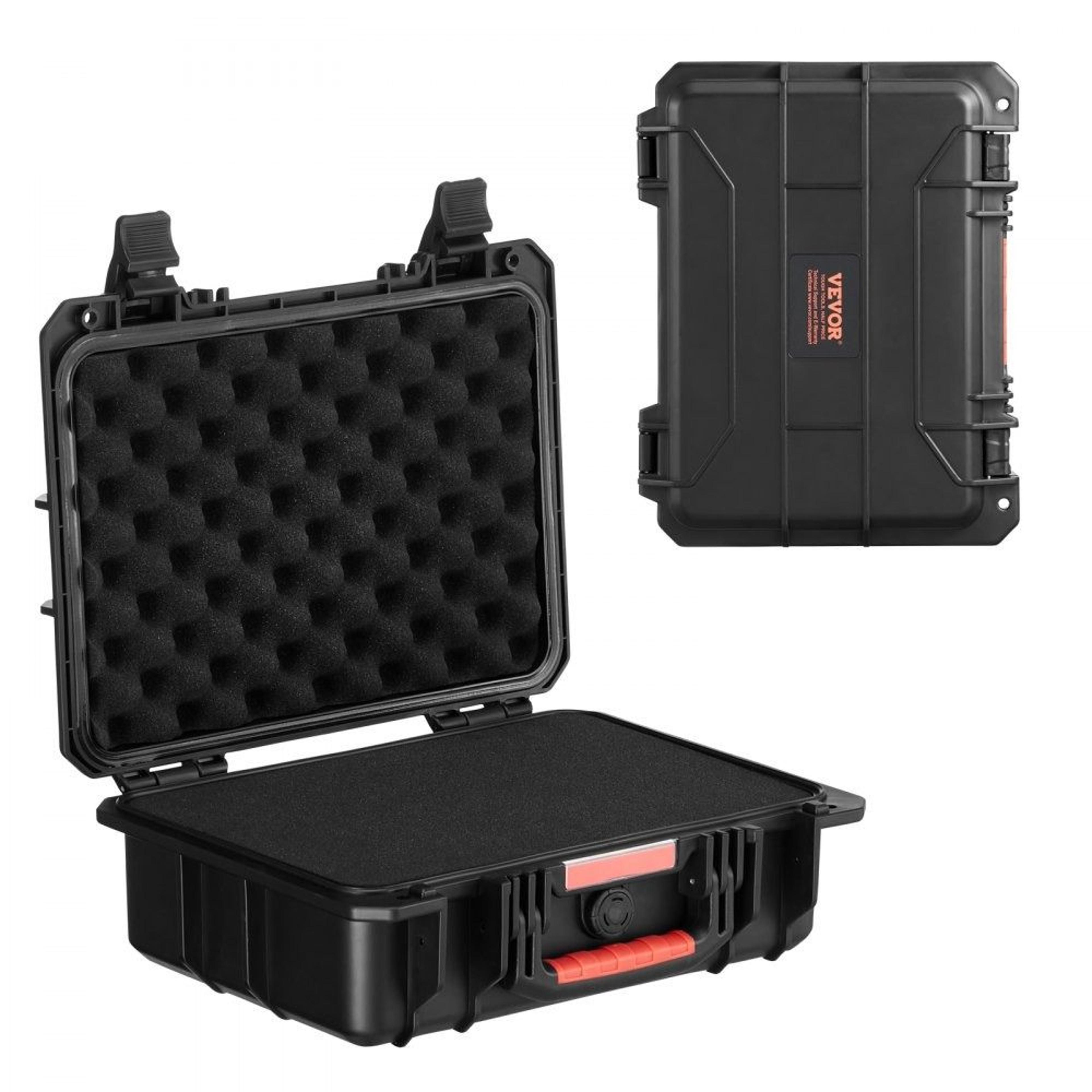 weatherproof hard case with pre cut foam wheels and telescopic handle
