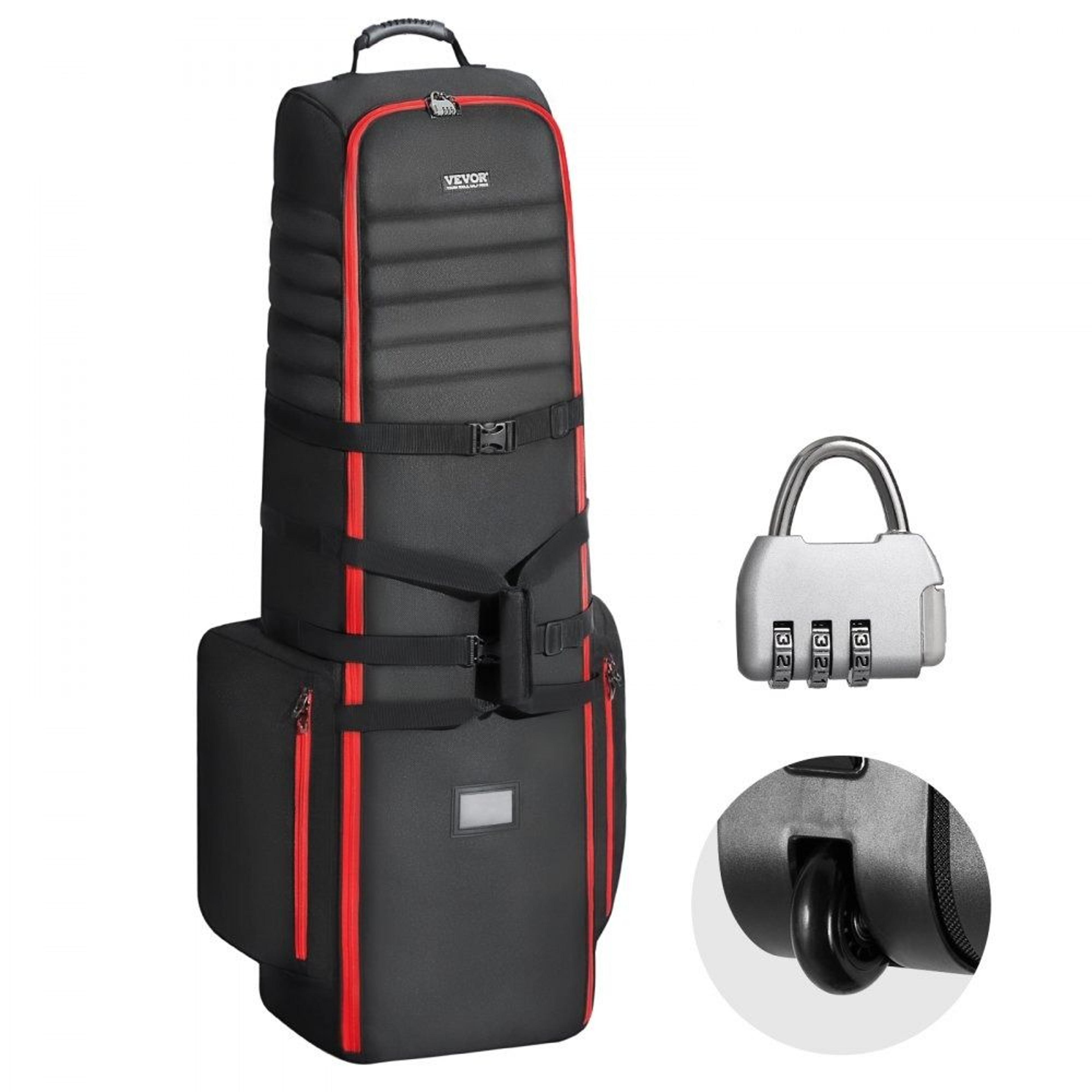 heavy duty golf travel bag with wheels 1800d oxford foldable airline golf club cover