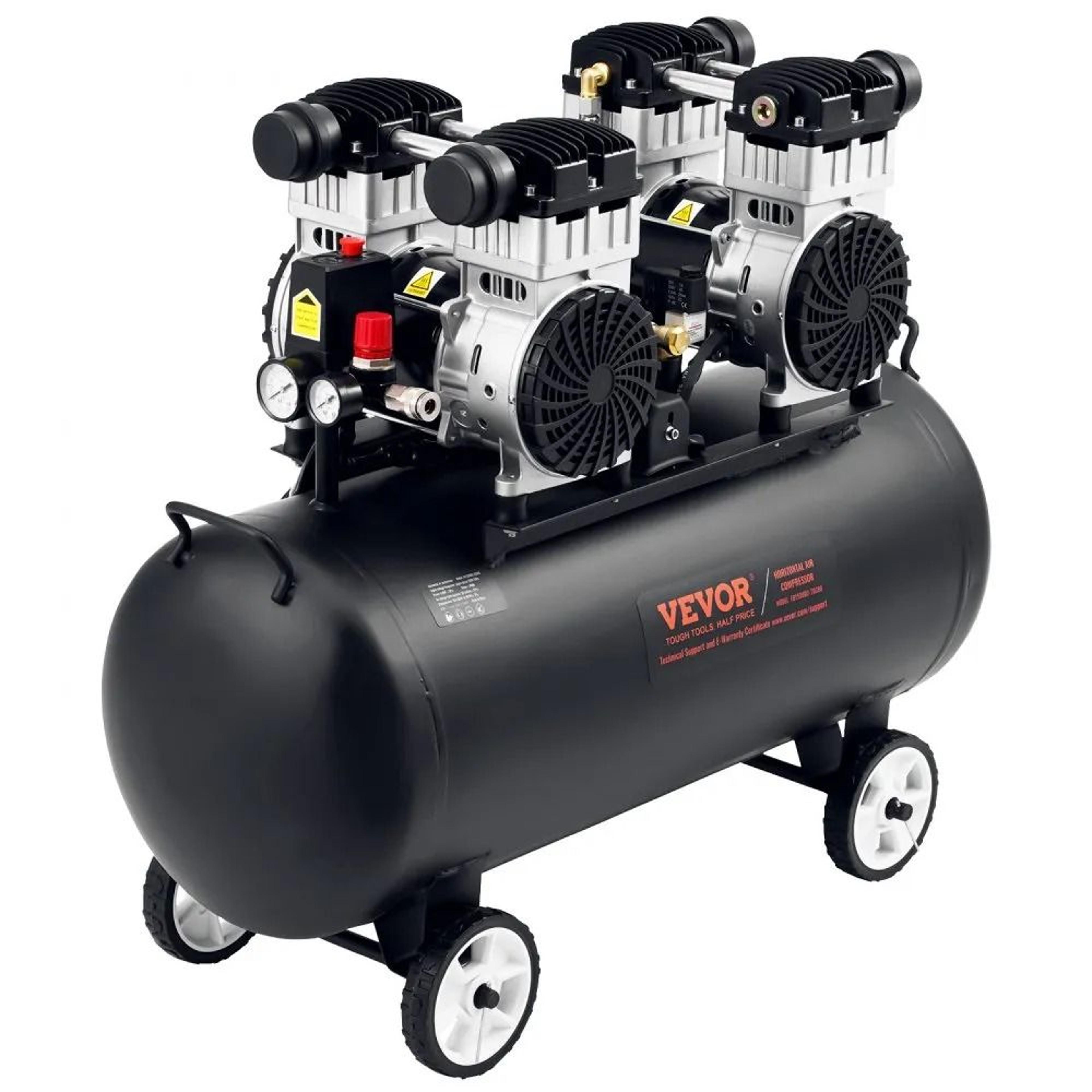 20 gallon oil free air compressor 4hp 125 psi ultra quiet portable design