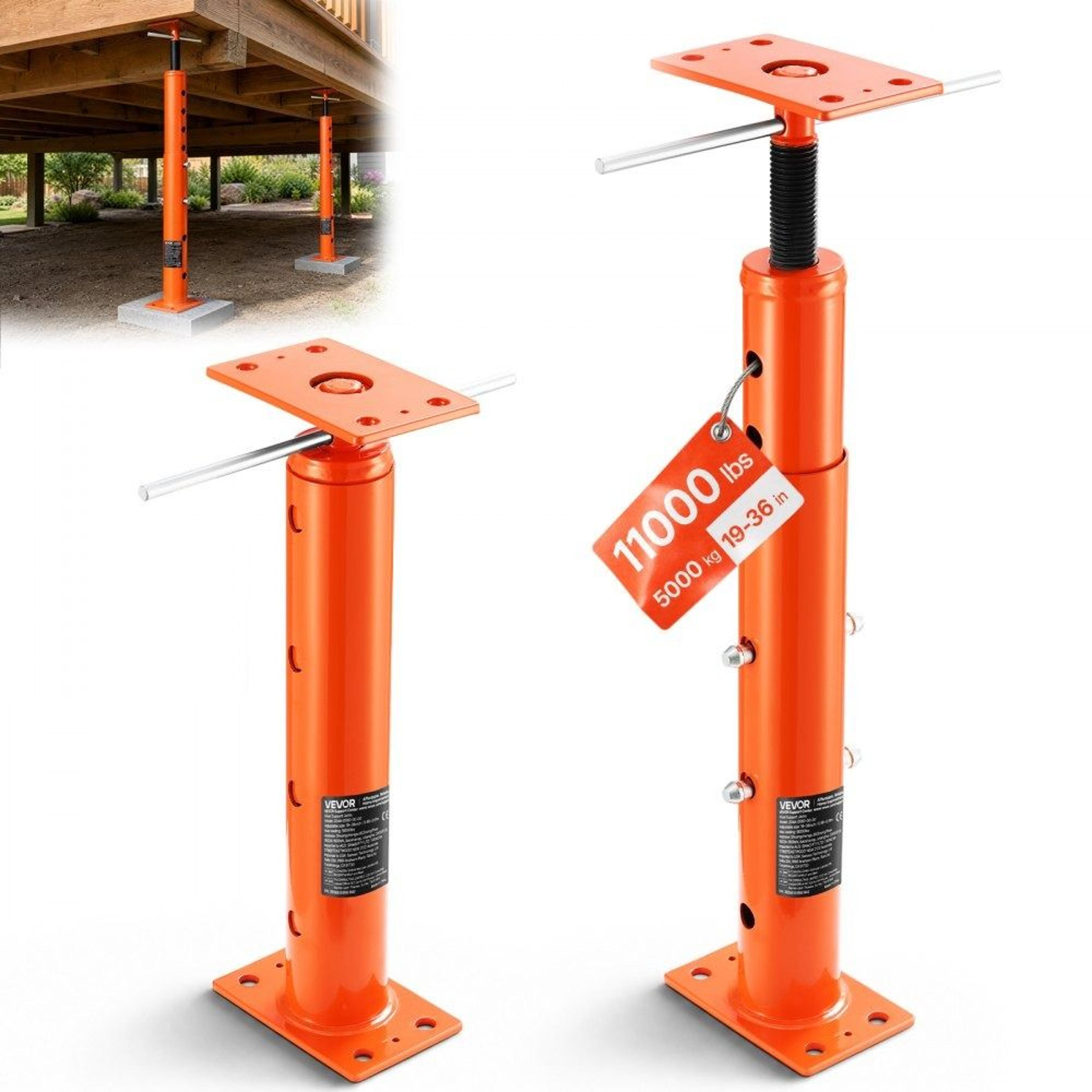 adjustable house floor jack 19 to 36 inch steel basement support post 18000 lb capacity