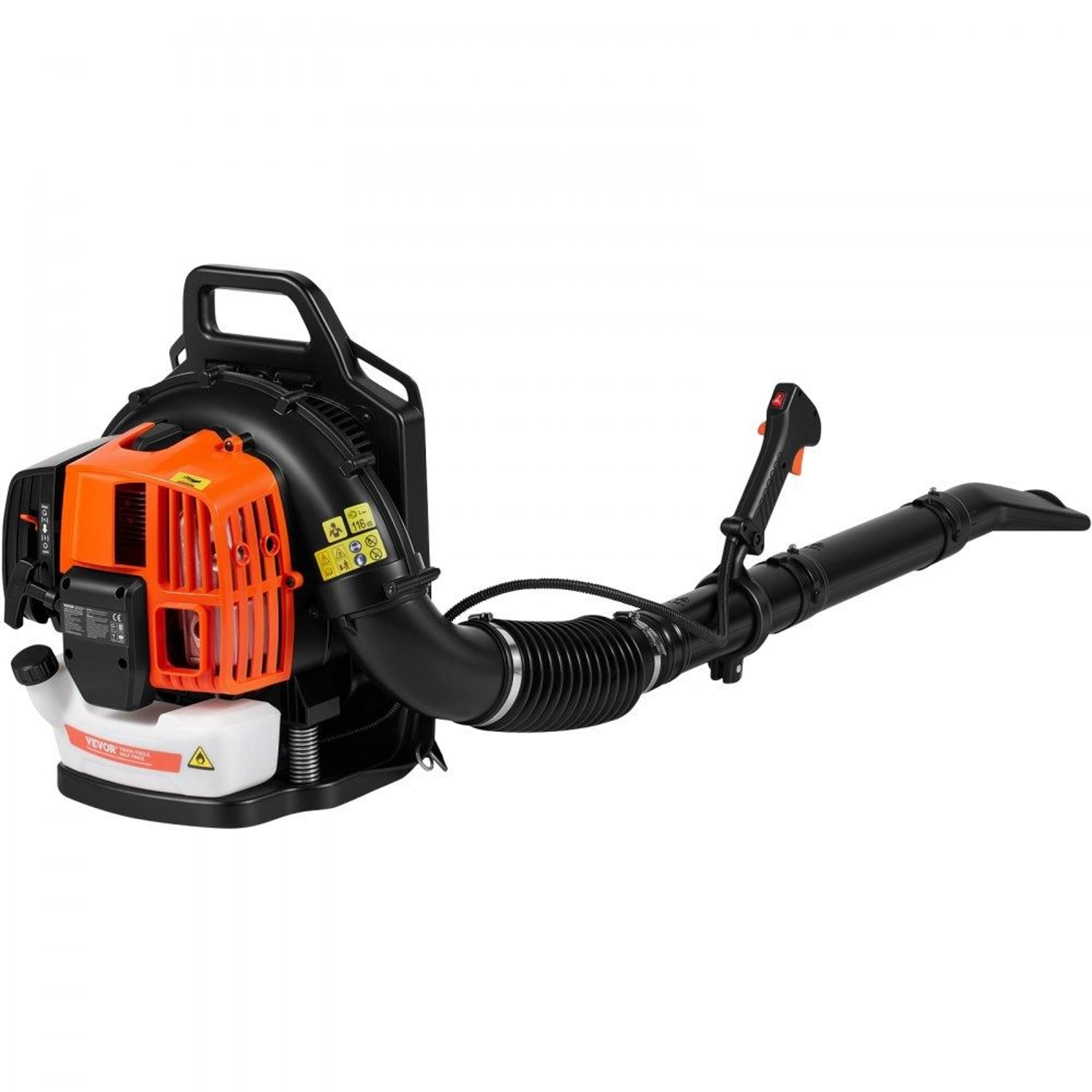 63cc gas backpack leaf blower 1110 cfm 220 mph with 0.5 gallon fuel tank