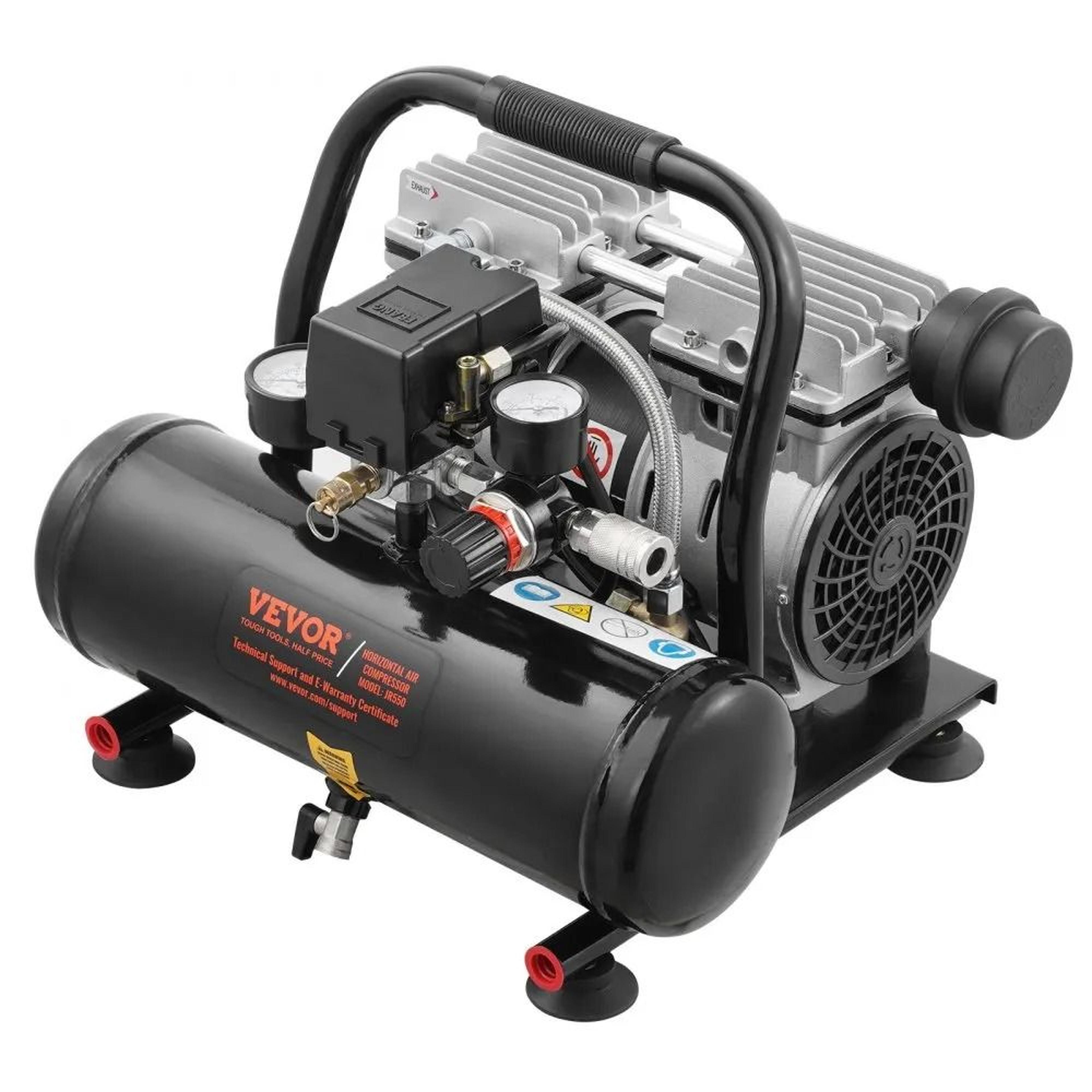 portable oil free air compressor 1 gallon 120 psi ultra quiet steel tank