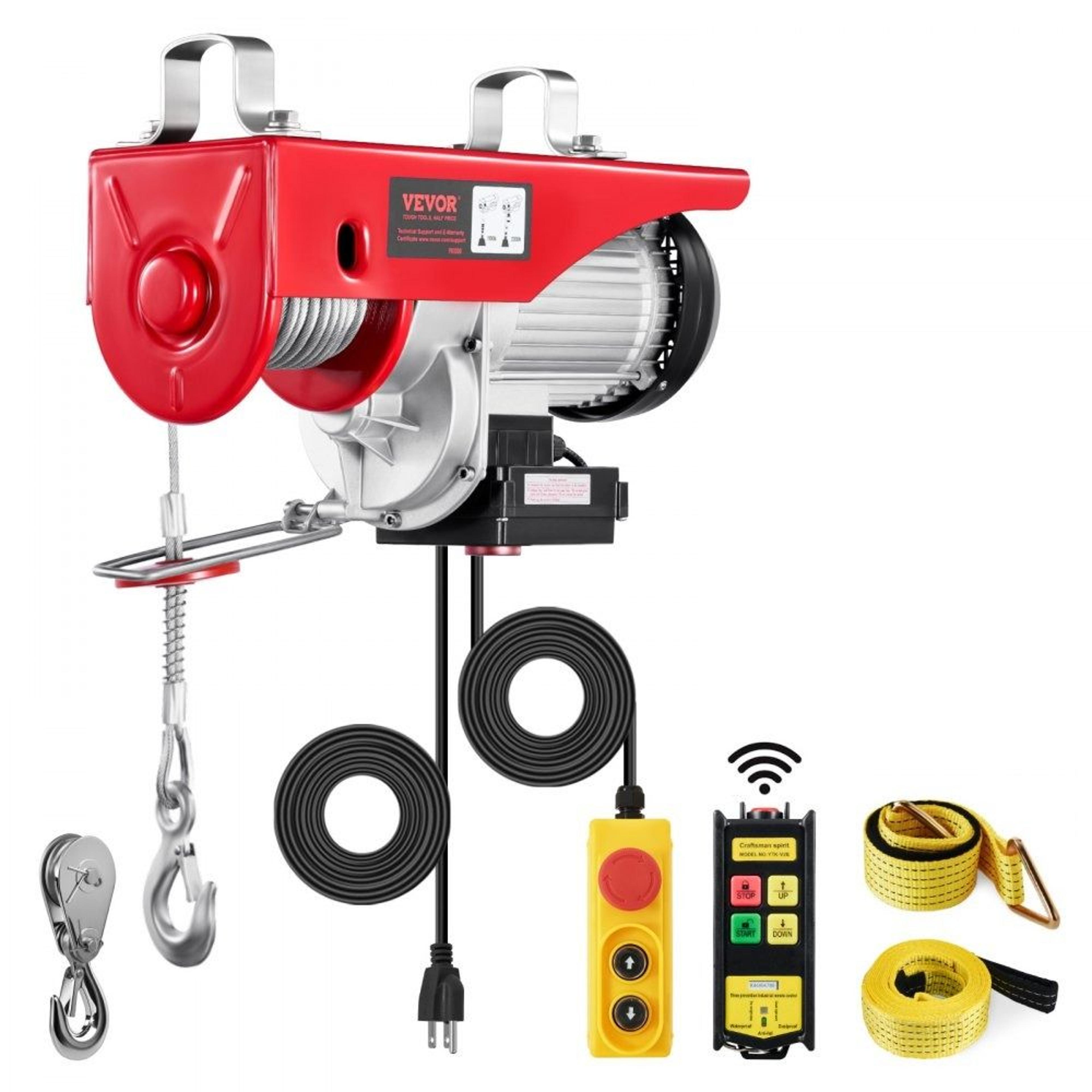 2200 lb electric hoist with wireless and wired remote control