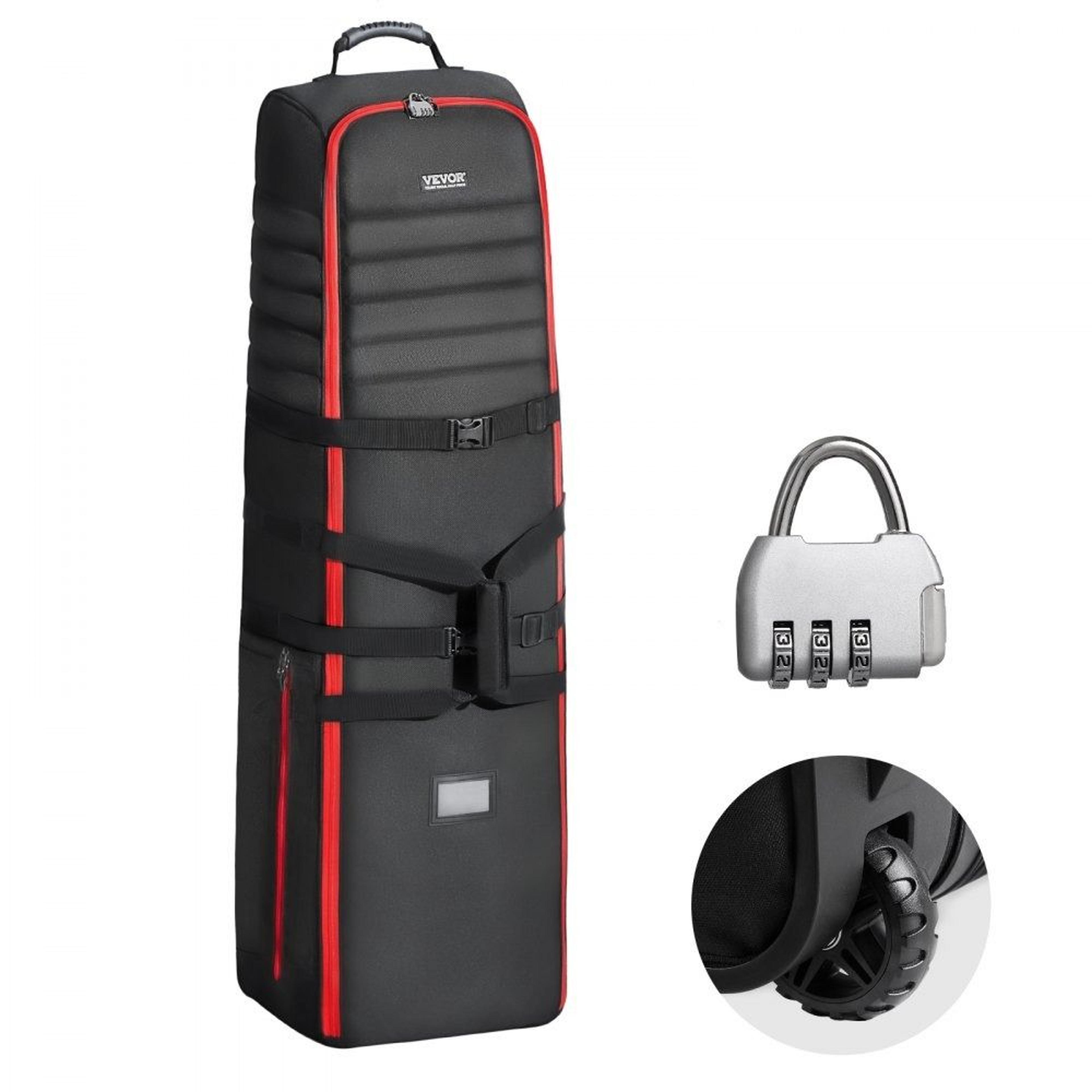 heavy duty golf travel bag with wheels 1000d nylon padded airline golf club cover
