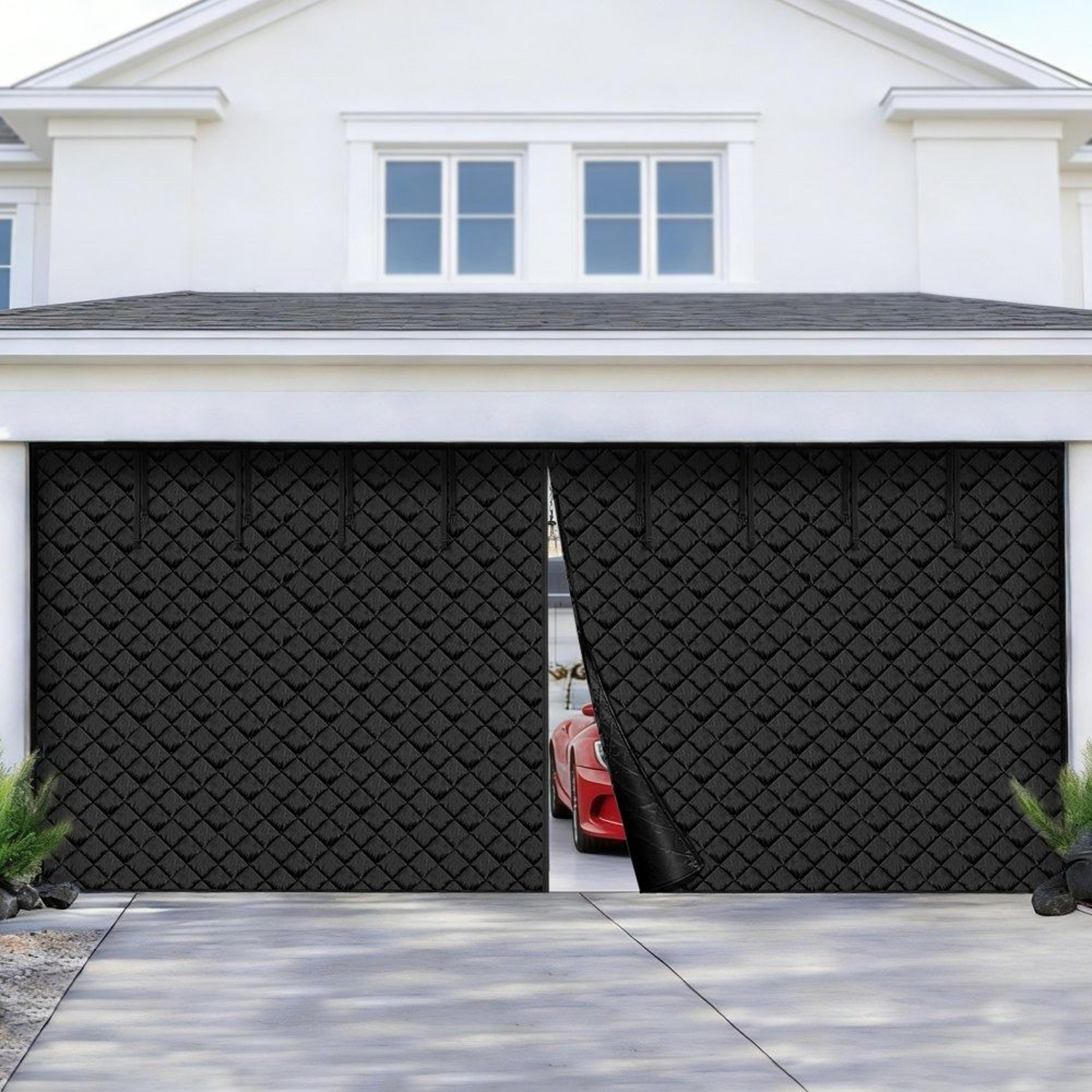 magnetic garage door insulation curtain 16 x 7 ft with 300d oxford fabric