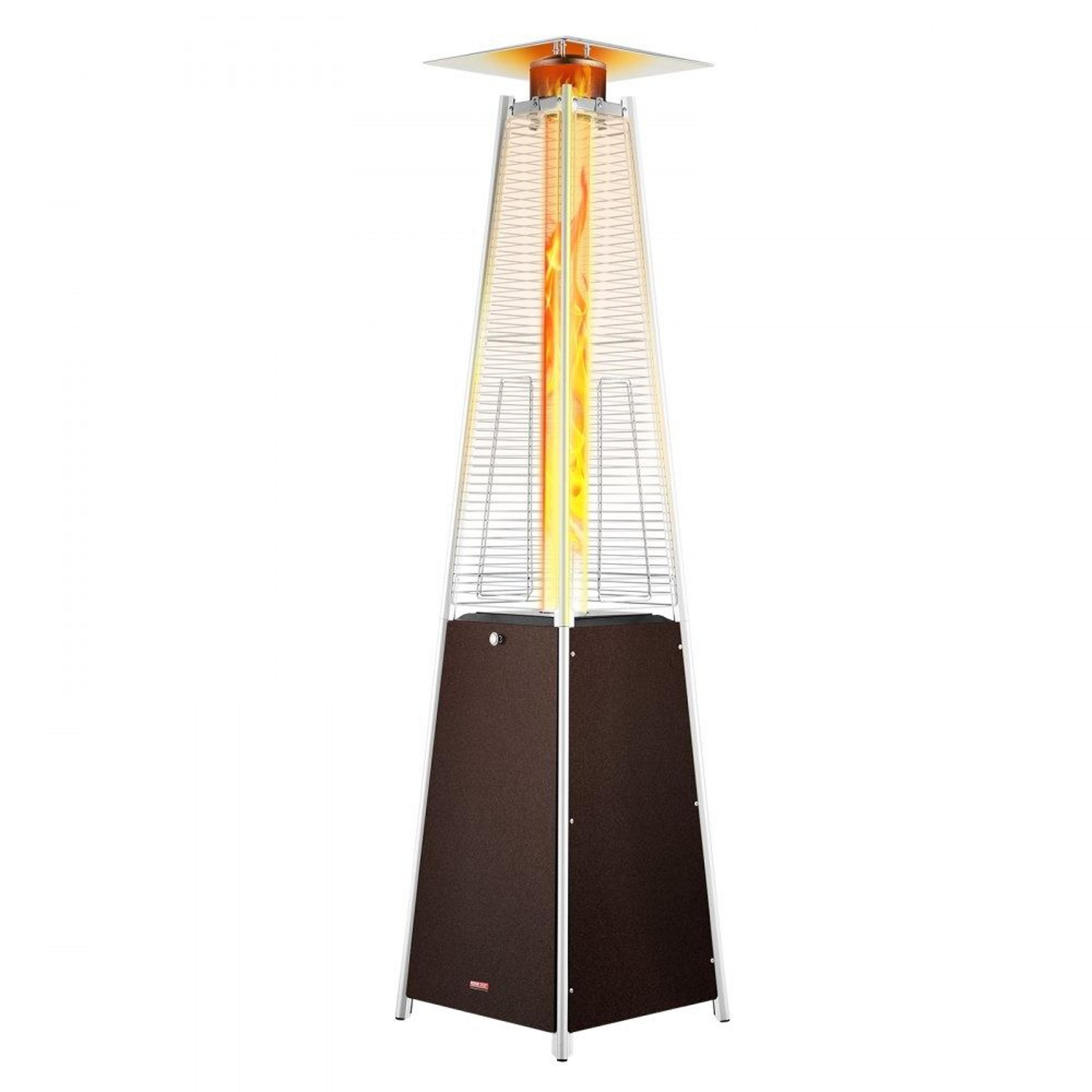 48000 btu pyramid propane patio heater with quartz glass tube and wheels