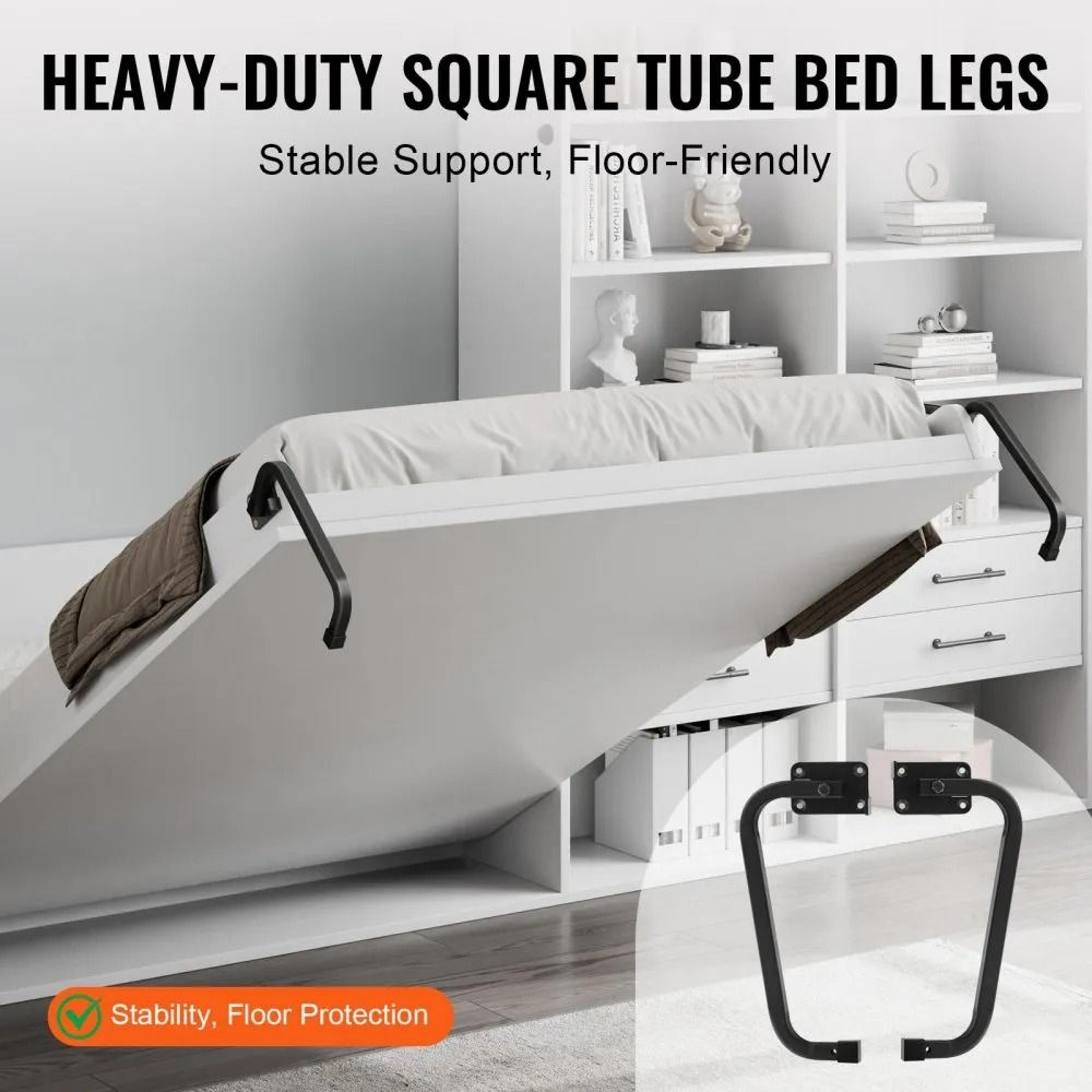 Queen Size Murphy Bed Kit Vertical Deluxe Wall Bed Hardware Kit With Gas Struts And Heavy Duty Supp 2