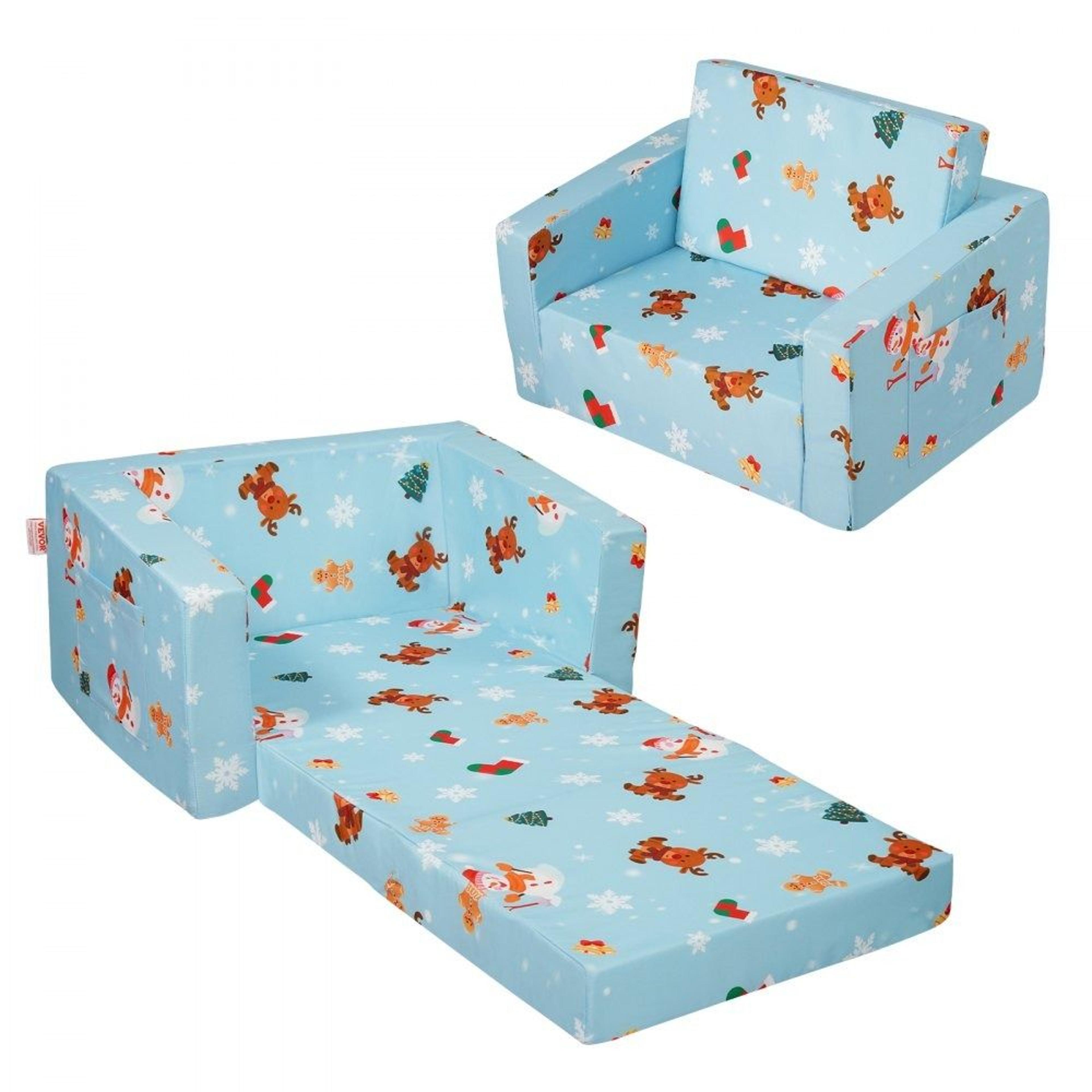 kids couch 2 in 1 fold out toddler sofa bed convertible chair lounger for playroom