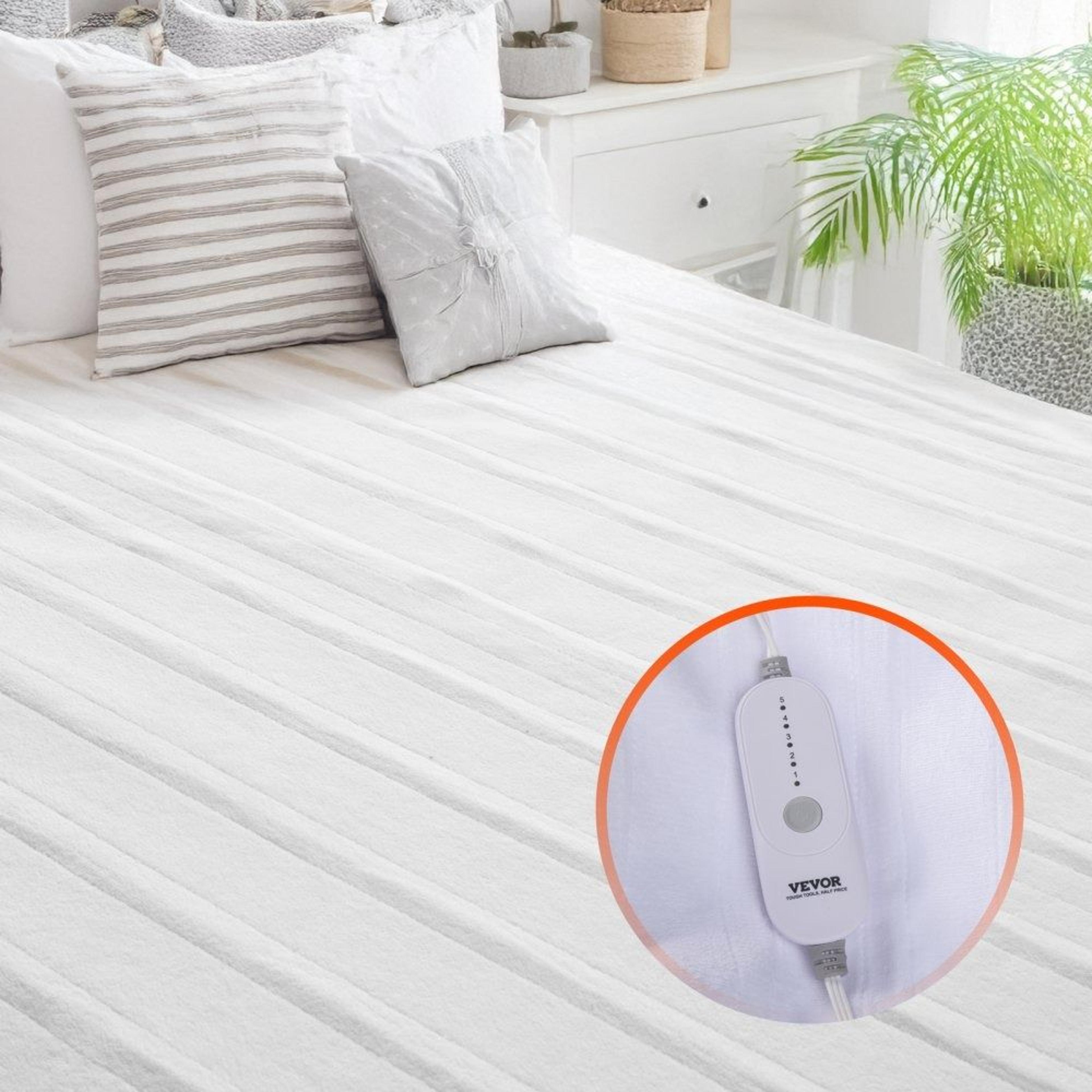 heated mattress pad 39 x 75 inch electric bed warmer with 5 heat settings and 10 hour auto shut off