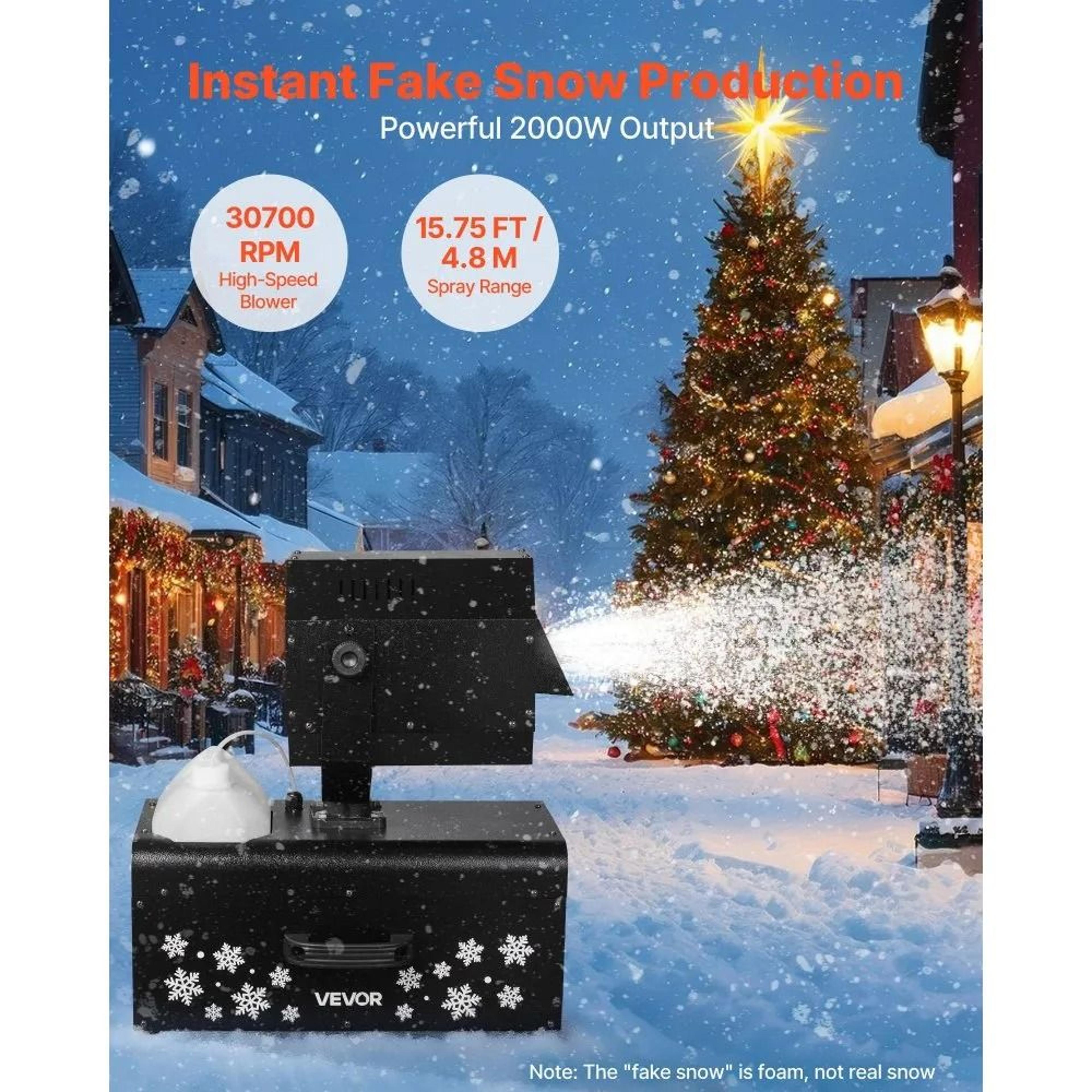 2000W Snow Machine With 90 Degree Oscillation 5L Tank And Remote Controls 4