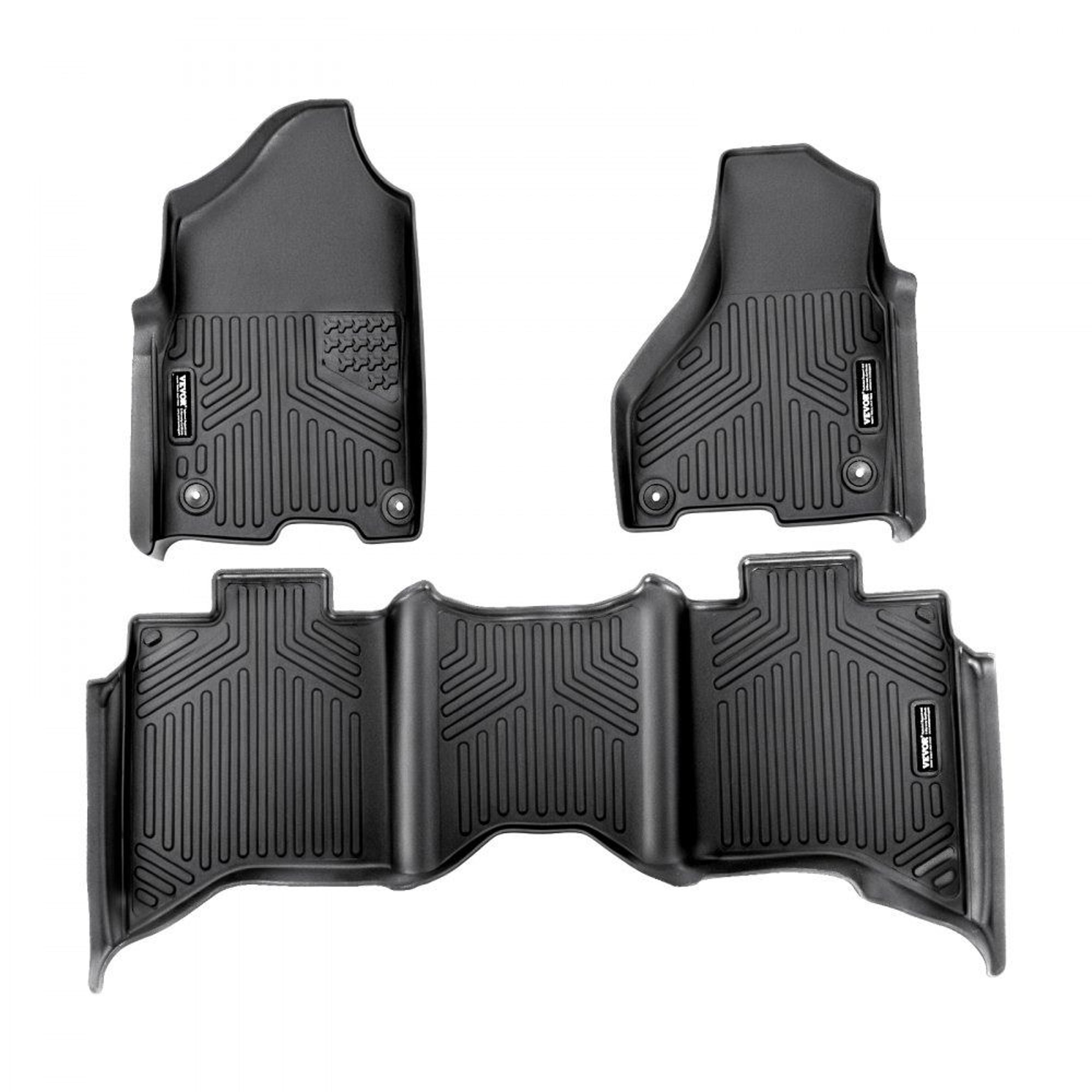 dodge ram crew cab floor liners 3 piece tpe all weather custom fit mat set