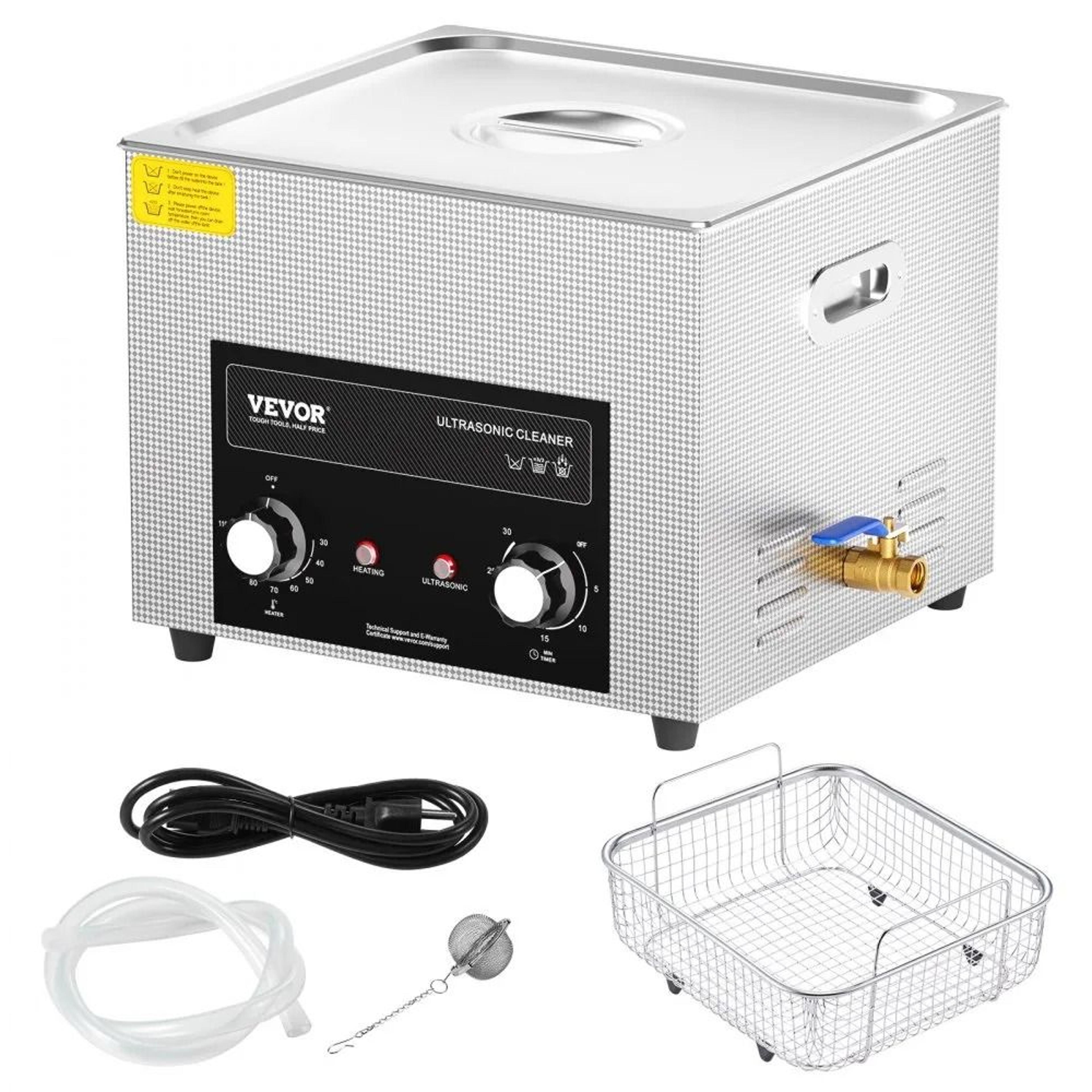15l ultrasonic cleaner with heater timer 40khz 360w stainless steel cleaning machine