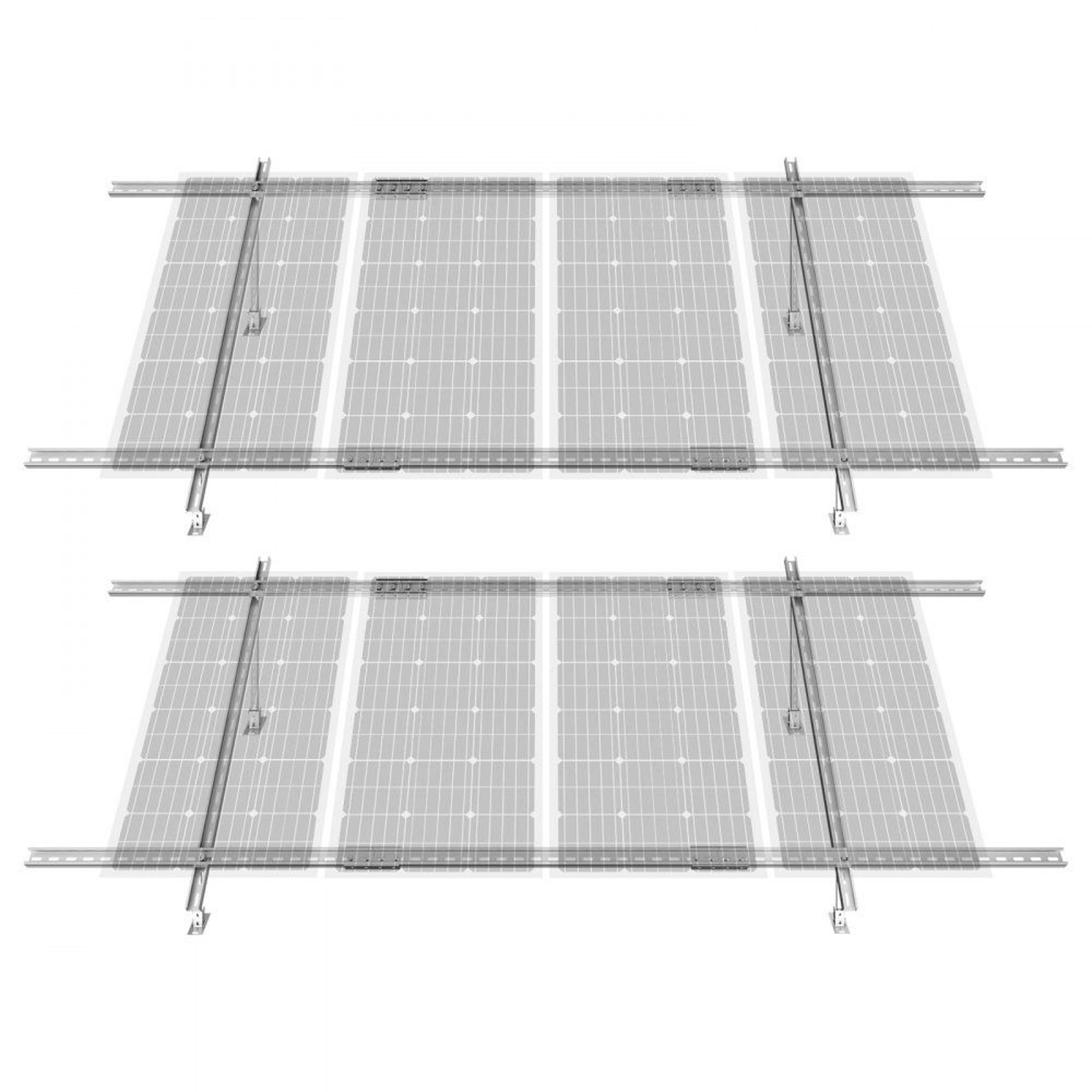 adjustable solar panel mounting brackets 2 set carbon steel ground mount for 4 to 8 panels