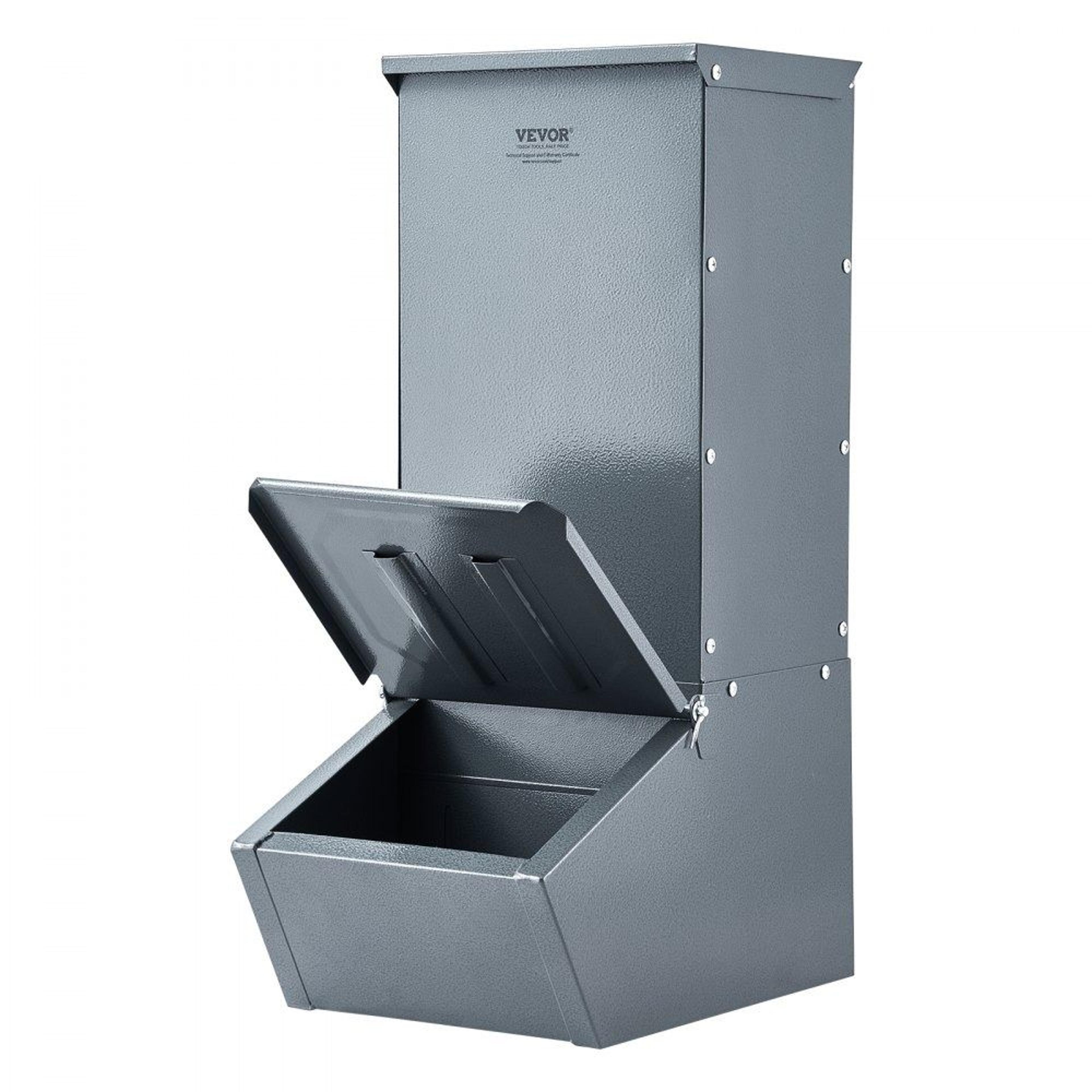Galvanized Steel Hog Feeder 22 Bushel 20 Gallon Capacity Single Door Livestock Feeder 6