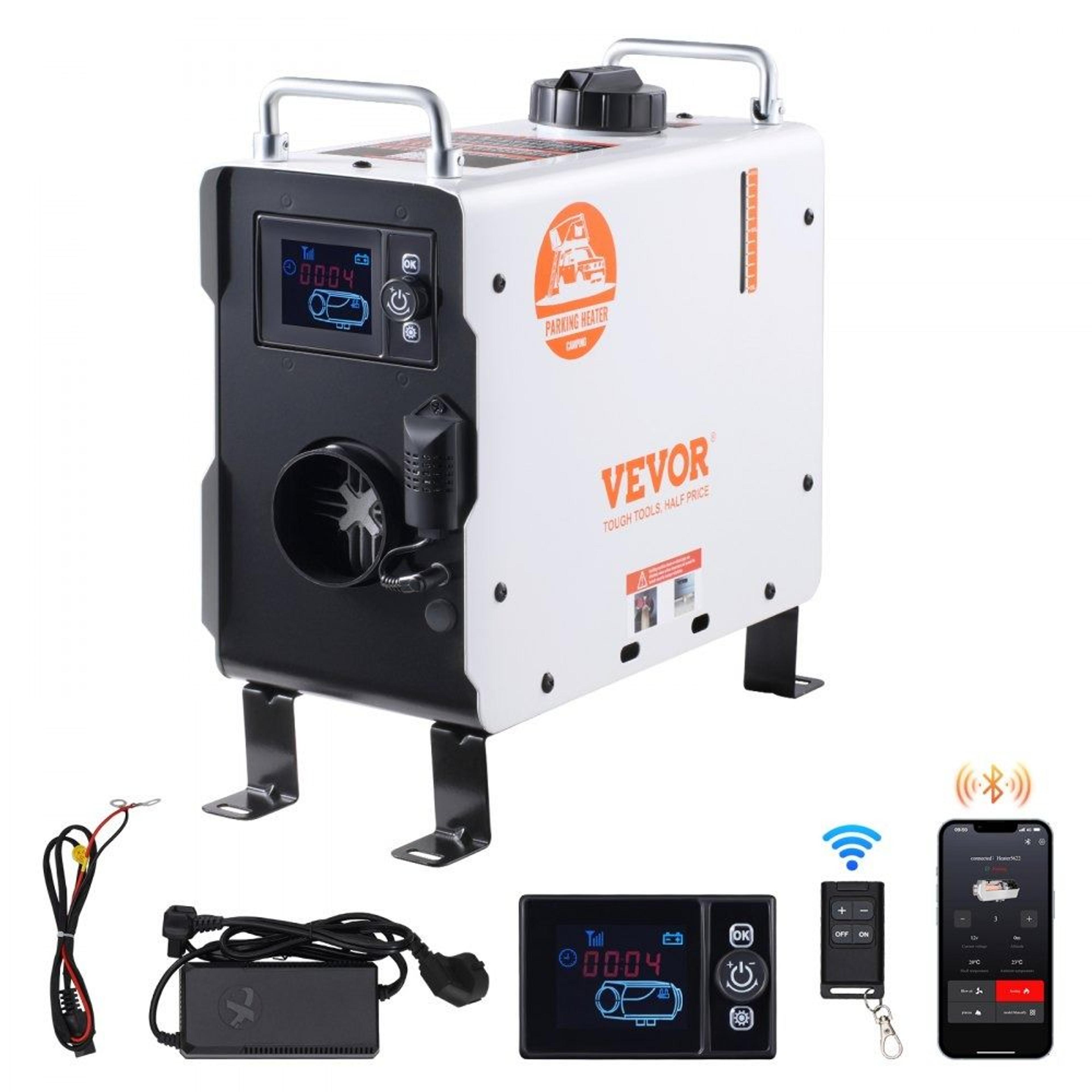 2kw diesel air heater 12v 24v with bluetooth app remote control co alarm and display
