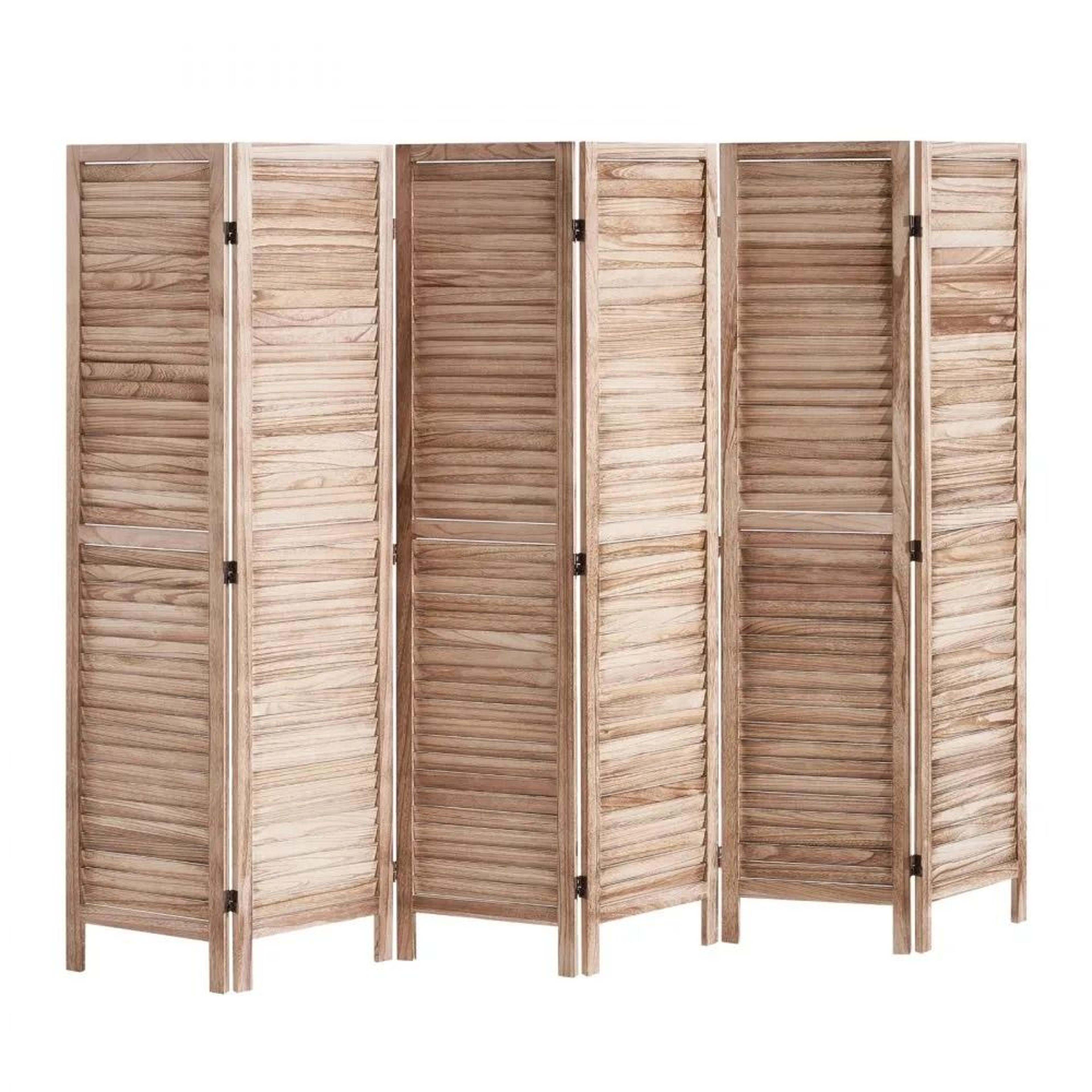 wood room divider 66.9 inch tall folding privacy screen with louvered design
