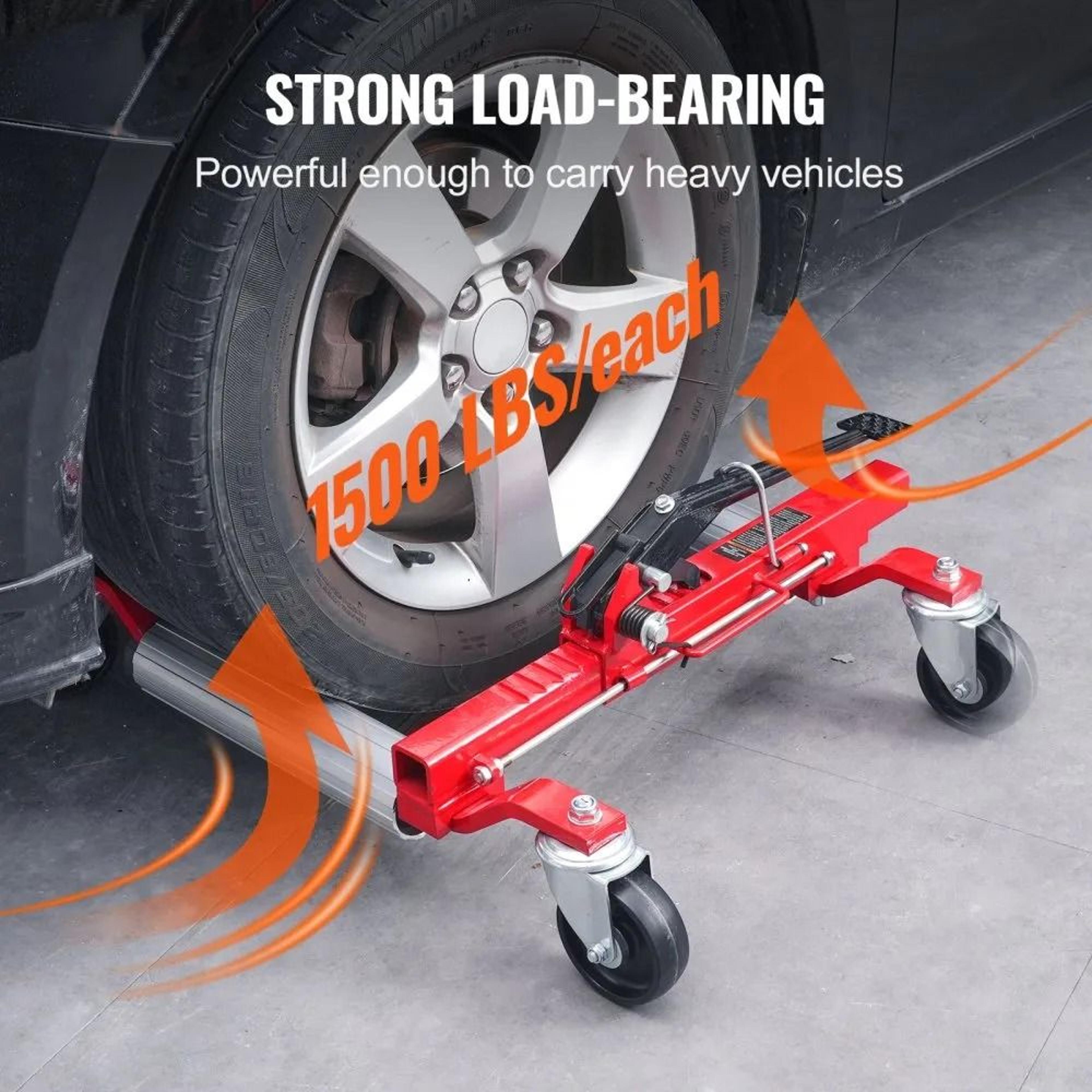 1500 Lb Wheel Dolly Set Of 2 Heavy Duty Ratchet Vehicle Positioning Dollies 1