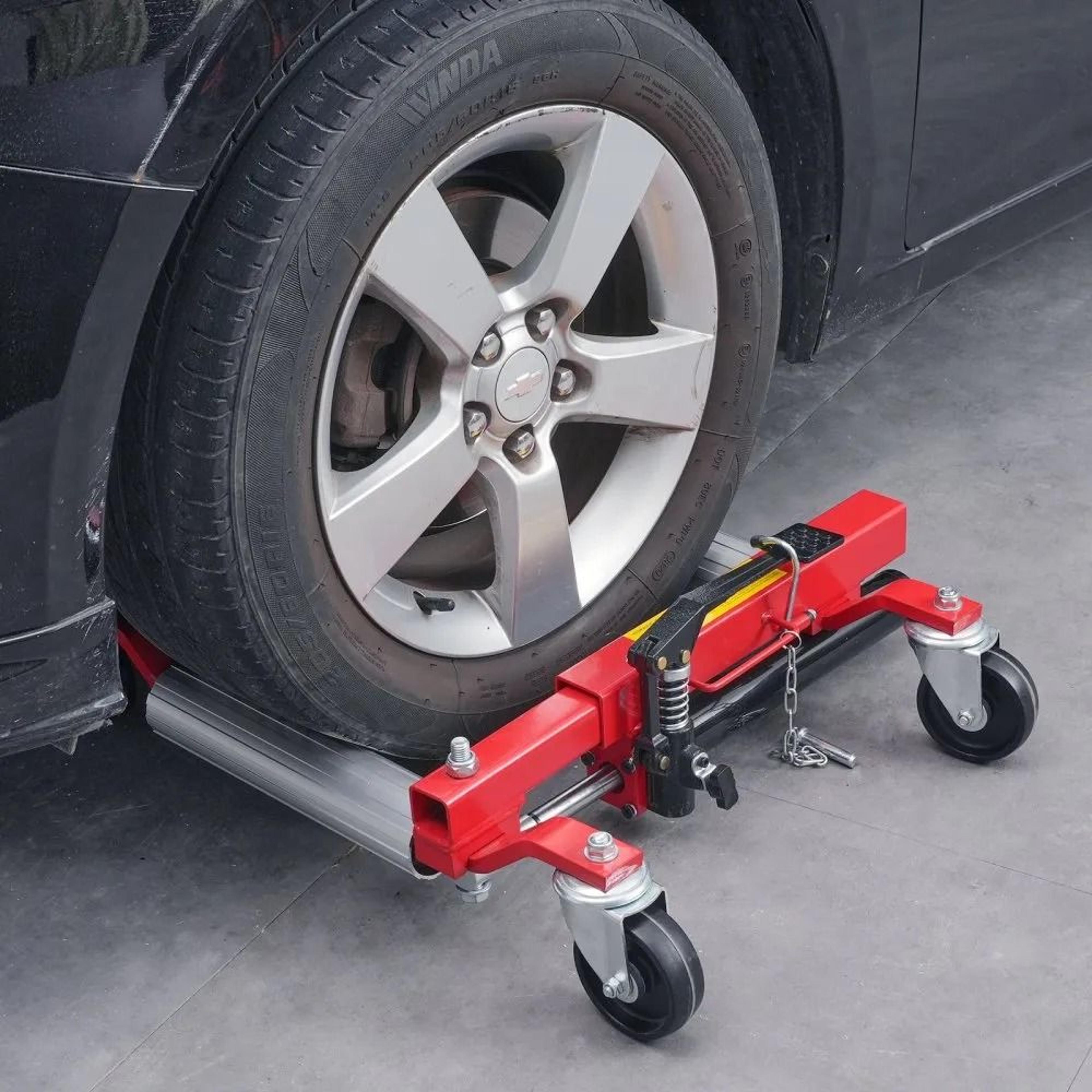1500 Lb Hydraulic Wheel Dolly With 360 Degree Swivel Casters For Vehicle Positioning 6