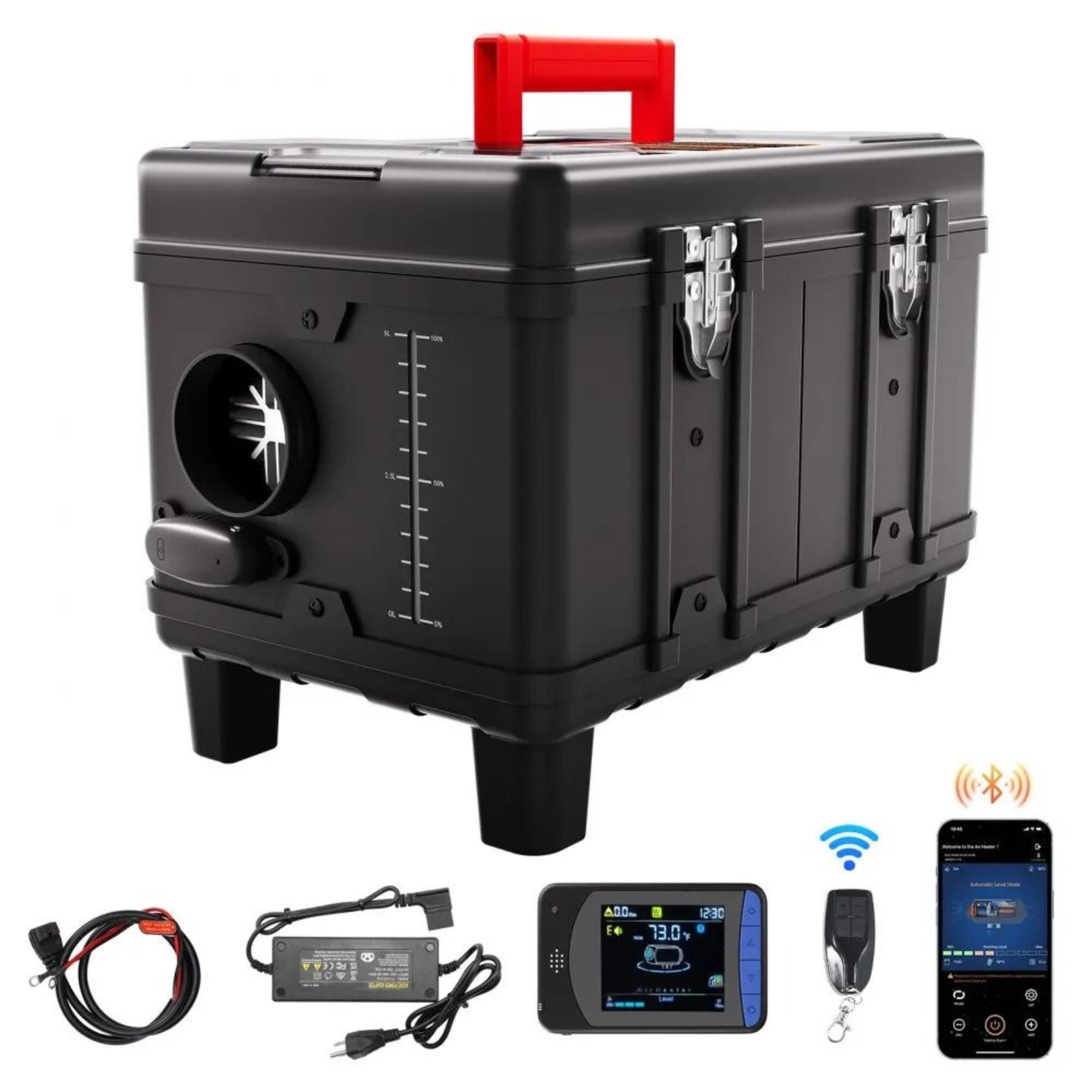 8kw diesel air heater portable heater with bluetooth control and co alarm