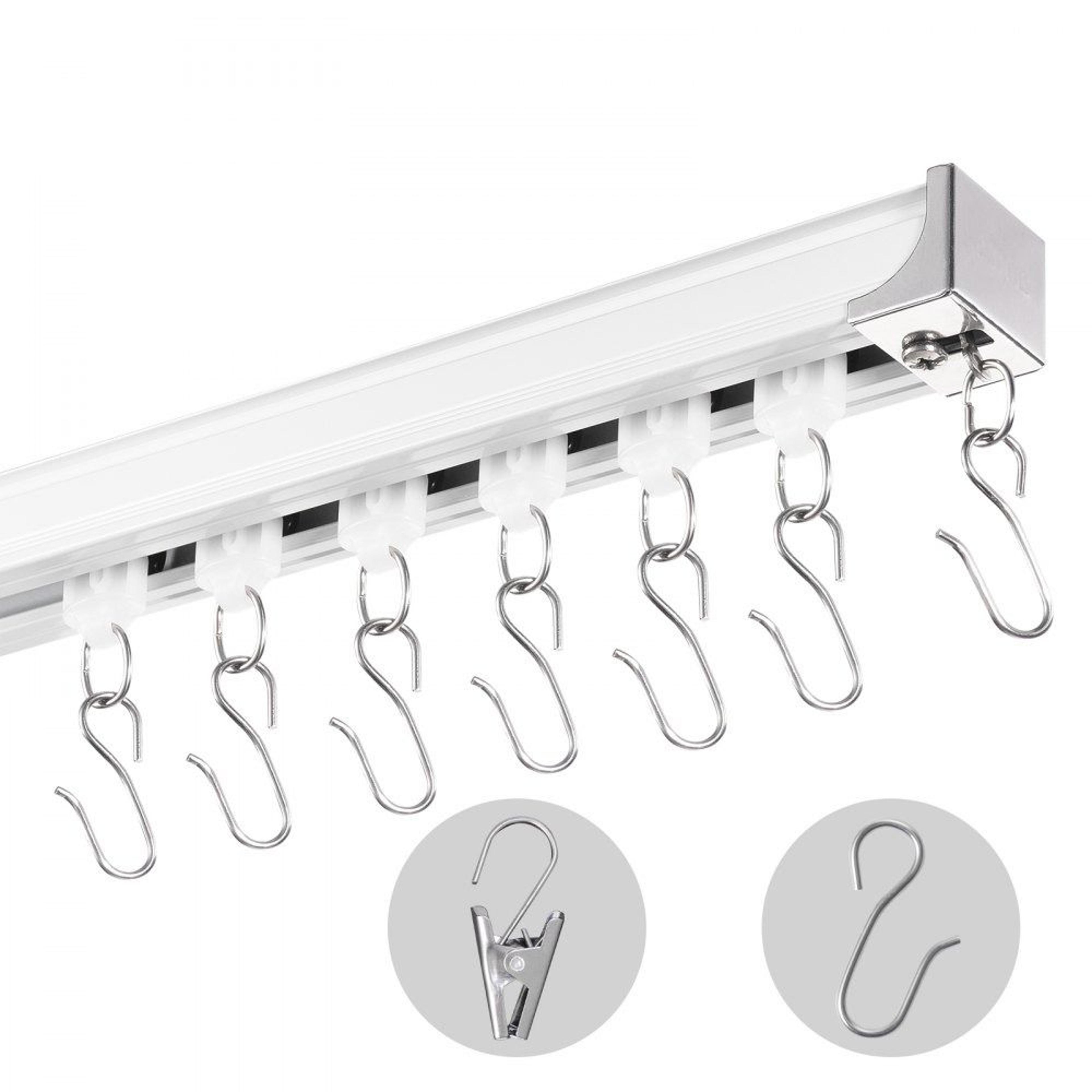 5.9 ft ceiling curtain track set aluminum sliding room divider track with hooks and hardware
