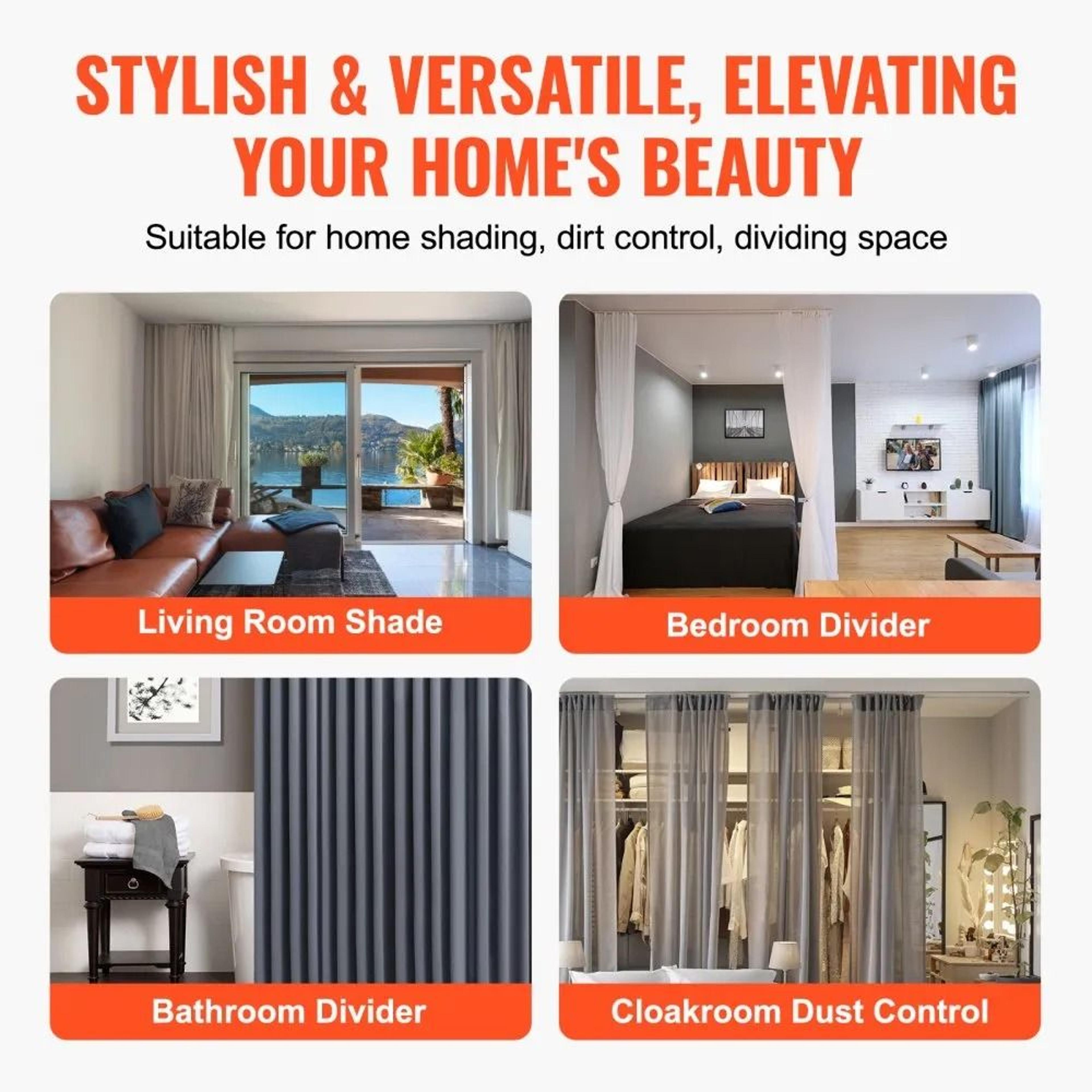 Ceiling Curtain Track Set 118 FT Aluminum Alloy Sliding Curtain Track System 5