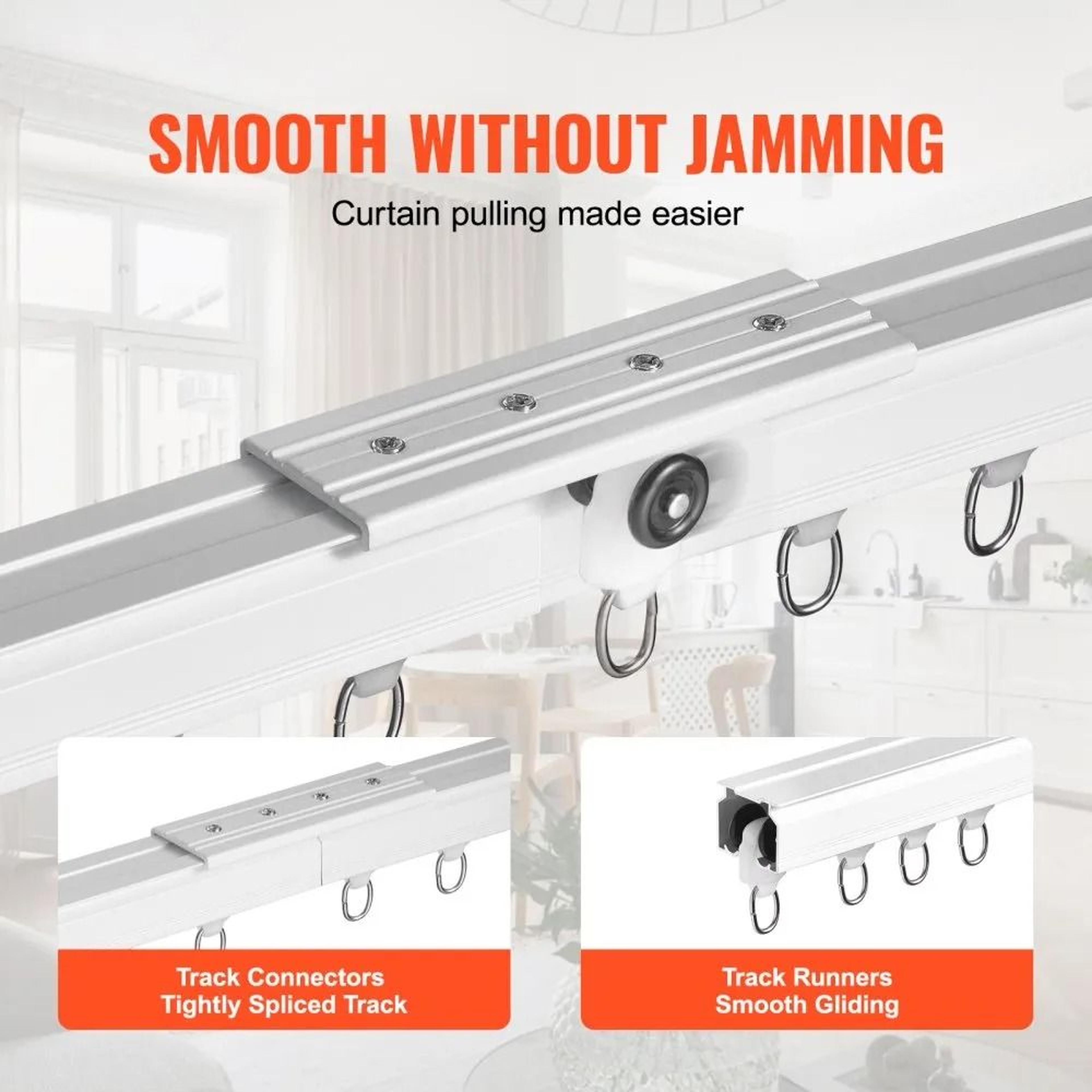 Ceiling Curtain Track Set 118 FT Aluminum Alloy Sliding Curtain Track System 1