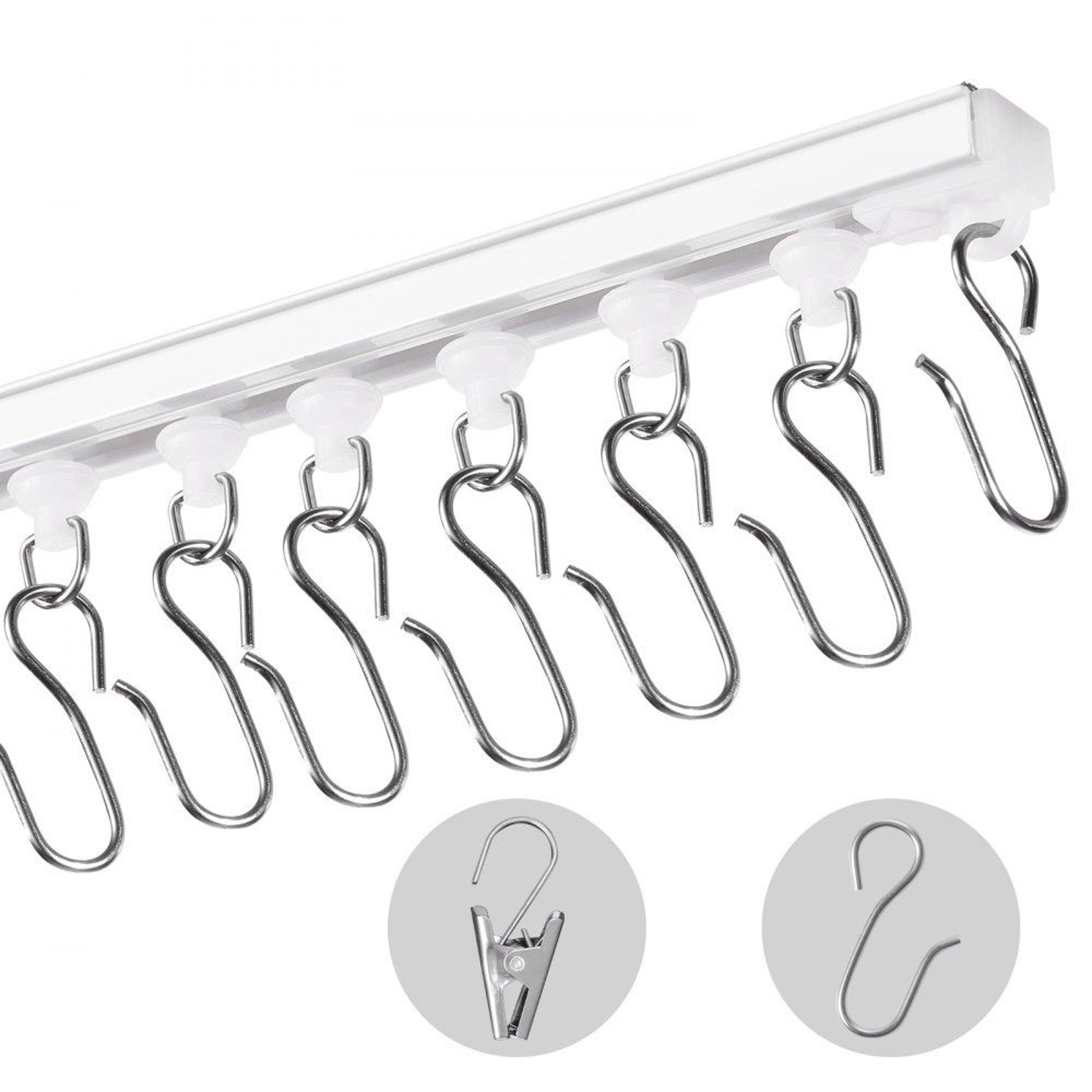 self adhesive ceiling curtain track set 118.5 inch pvc room divider track system