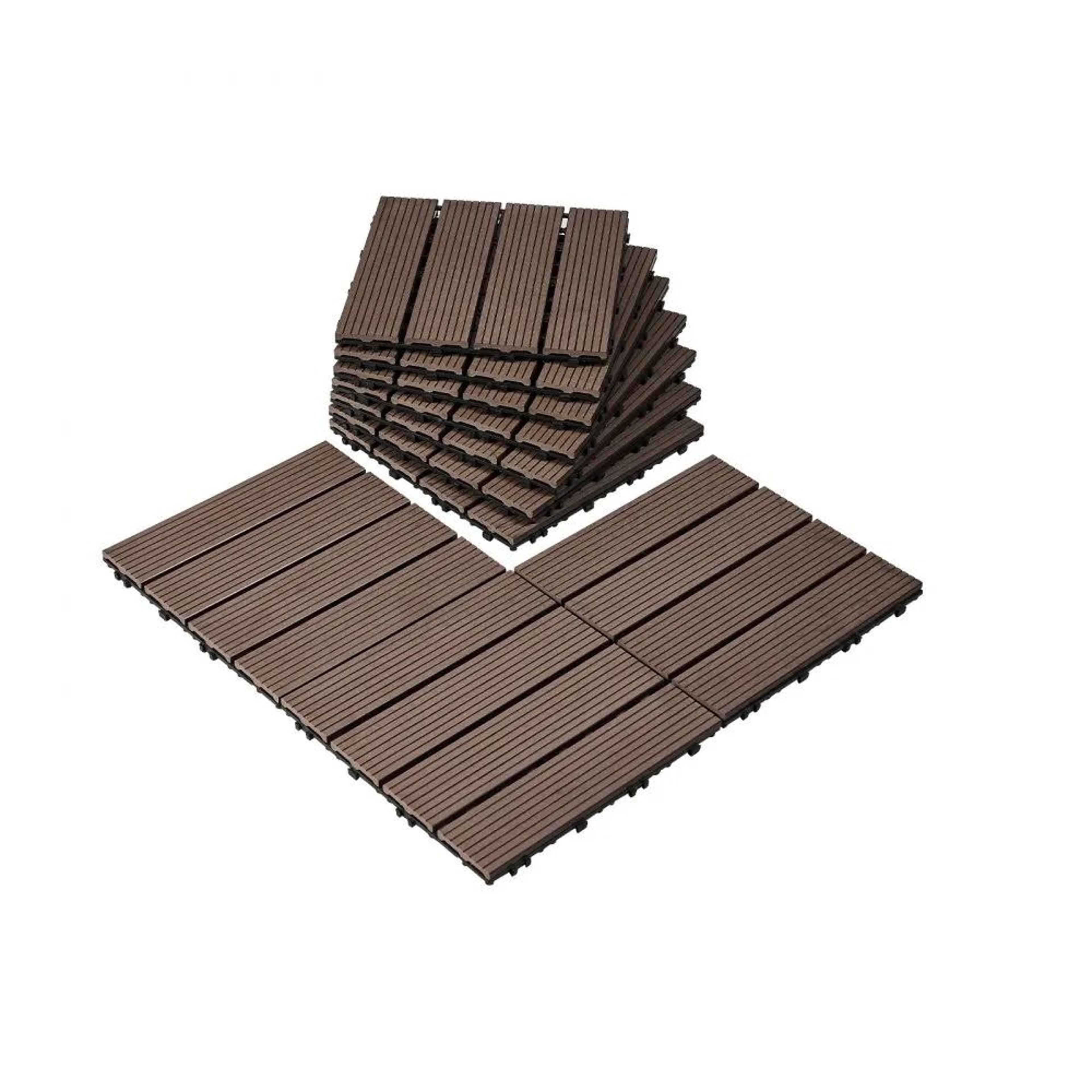interlocking outdoor deck tiles 27 pack waterproof wpc patio flooring dark brown