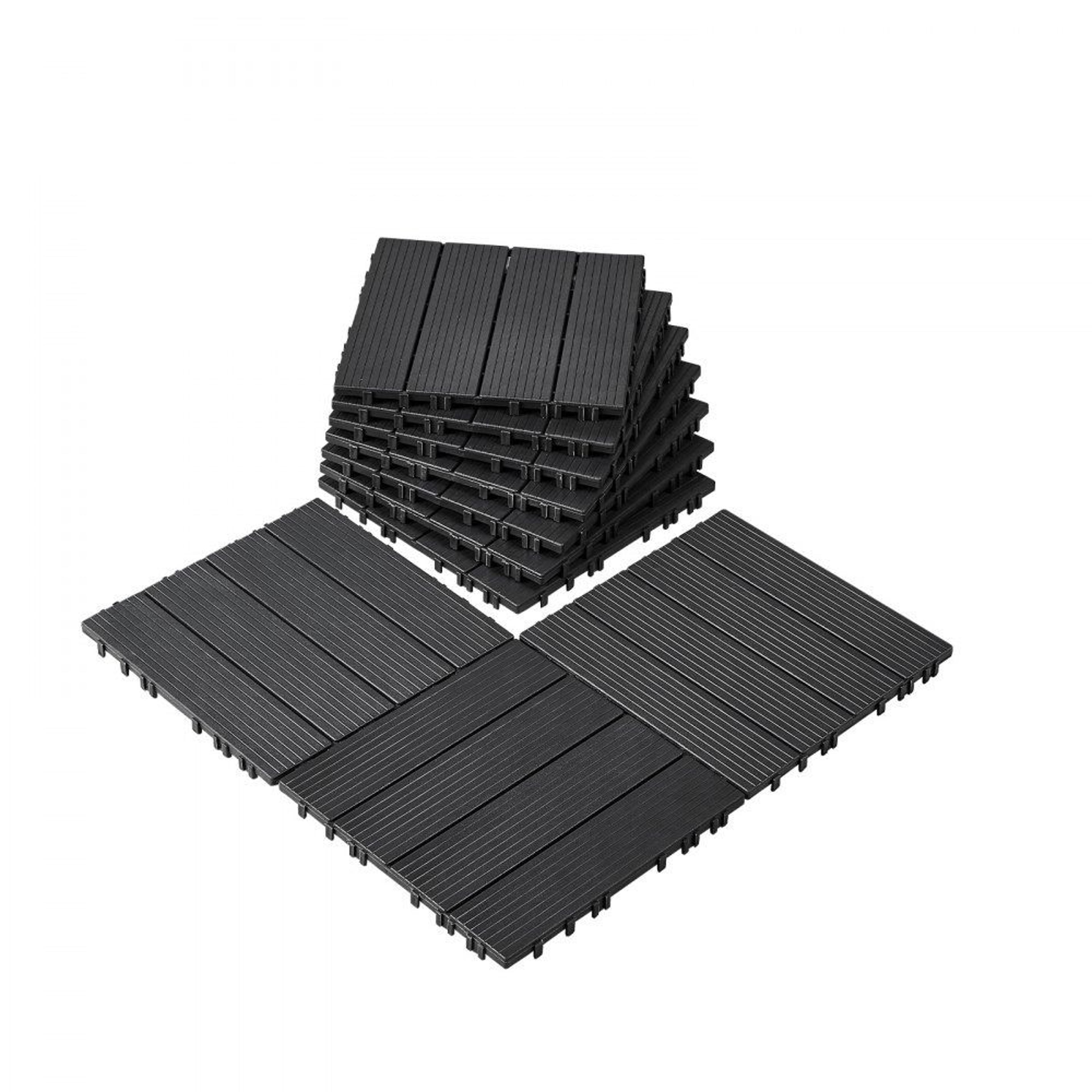 interlocking deck tiles 10 pack waterproof pp outdoor flooring dark grey
